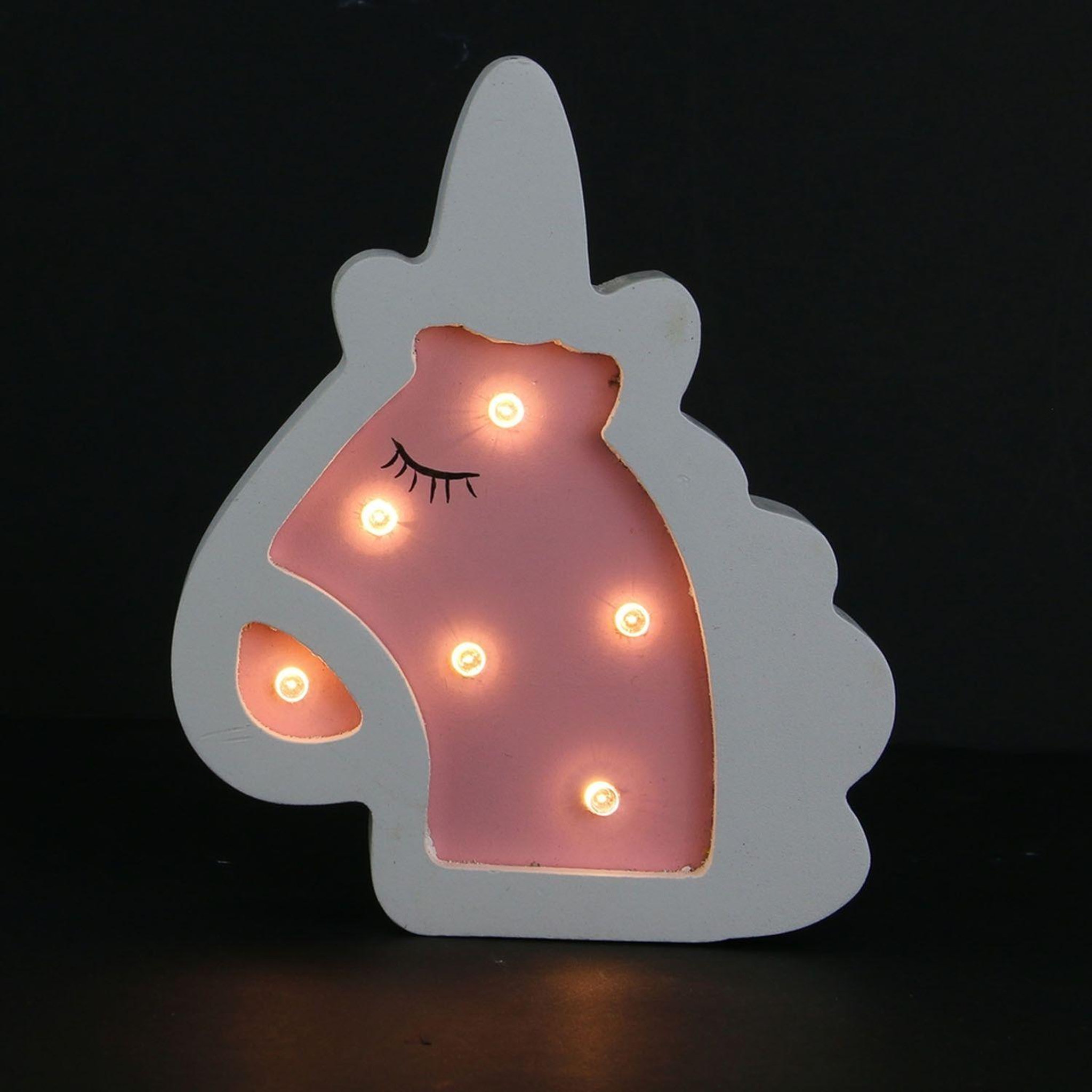 Voir la diapositive 3 : Hello Kids Lampe en bois enfant Licorne - H. 13 cm