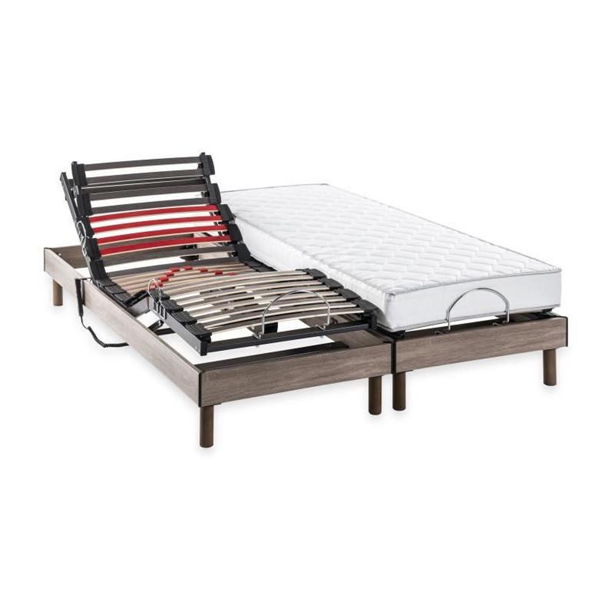 DEKO DREAM DEKO DREAM Ensemble matelas+sommier relaxation électrique COMFORT Samba - 2x80x200 cm - Matelas mousse