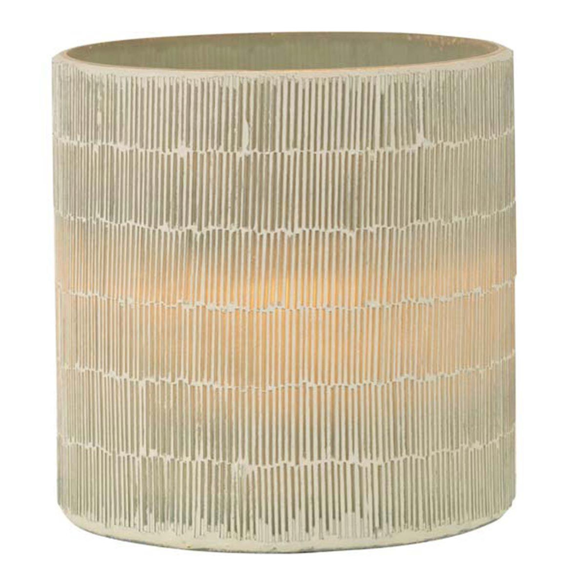 Voir la diapositive 2 : J-LINE Photophore Déco en Verre  Mosaïque  16cm Gris
