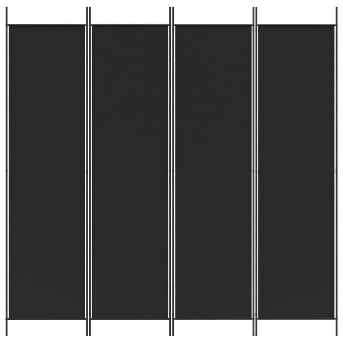 VIDAXL Cloison de separation 4 panneaux Noir 200x200 cm Tissu
