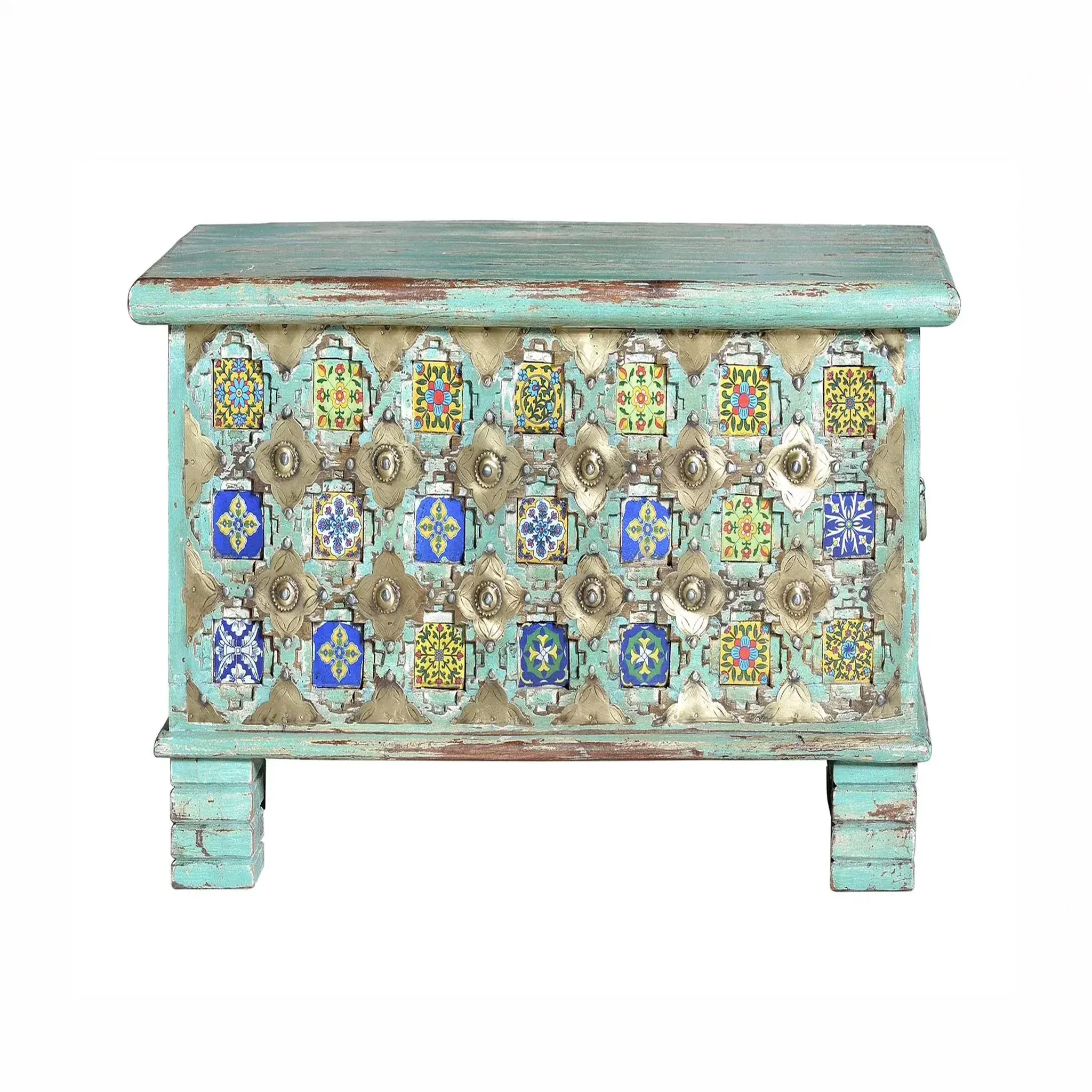 GINER Y COLOMER SL Coffre en bois de manguier massif 80 cm style rustique ethnique