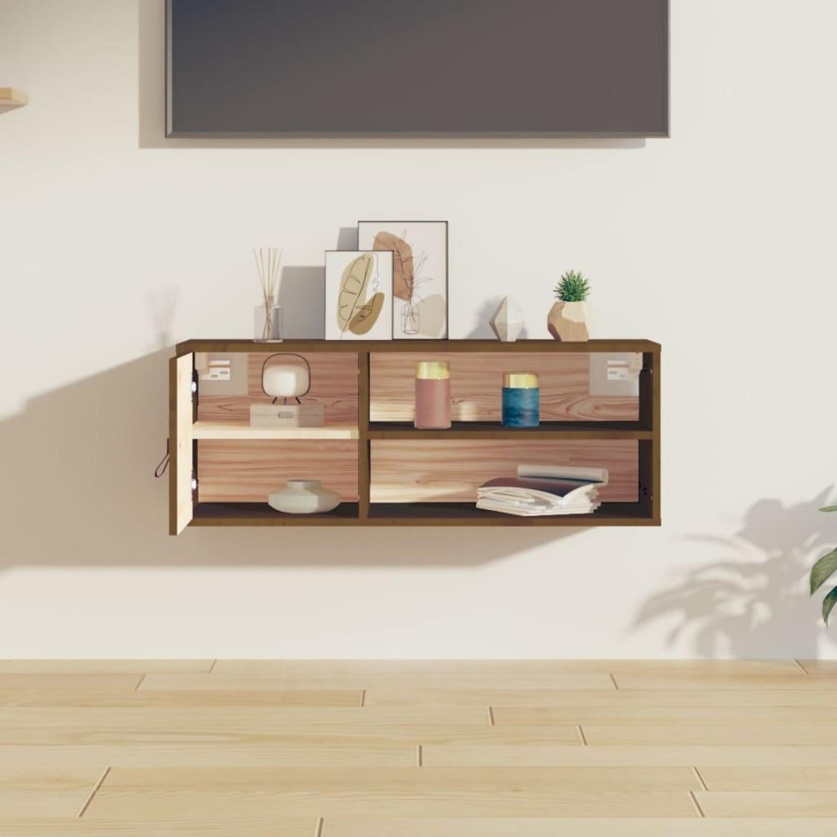 VIDAXL Armoire murale Marron miel 80x30x30 cm Bois de pin massif