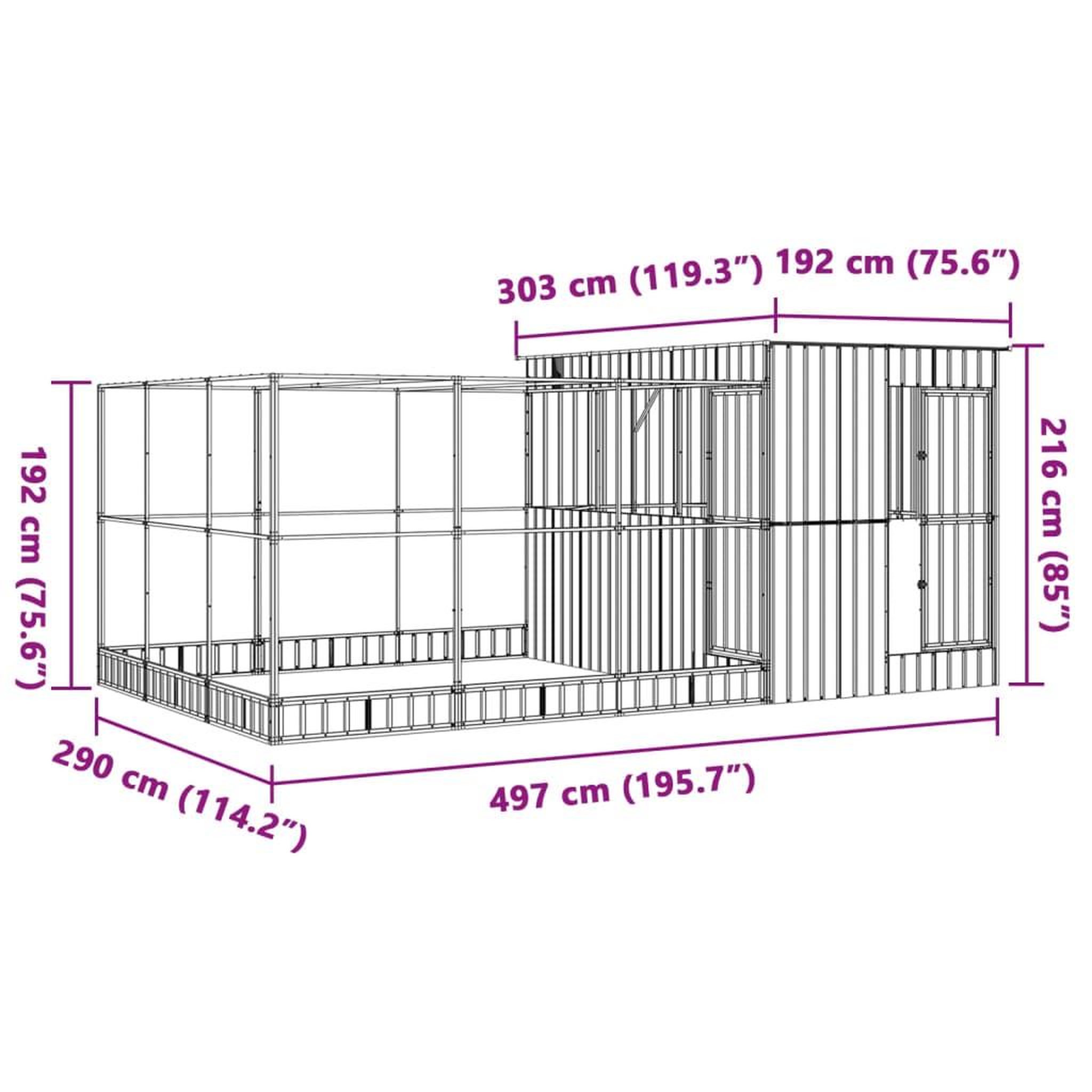 Voir la diapositive 6 : VIDAXL Voliere avec extension argente 497x303x216 cm acier