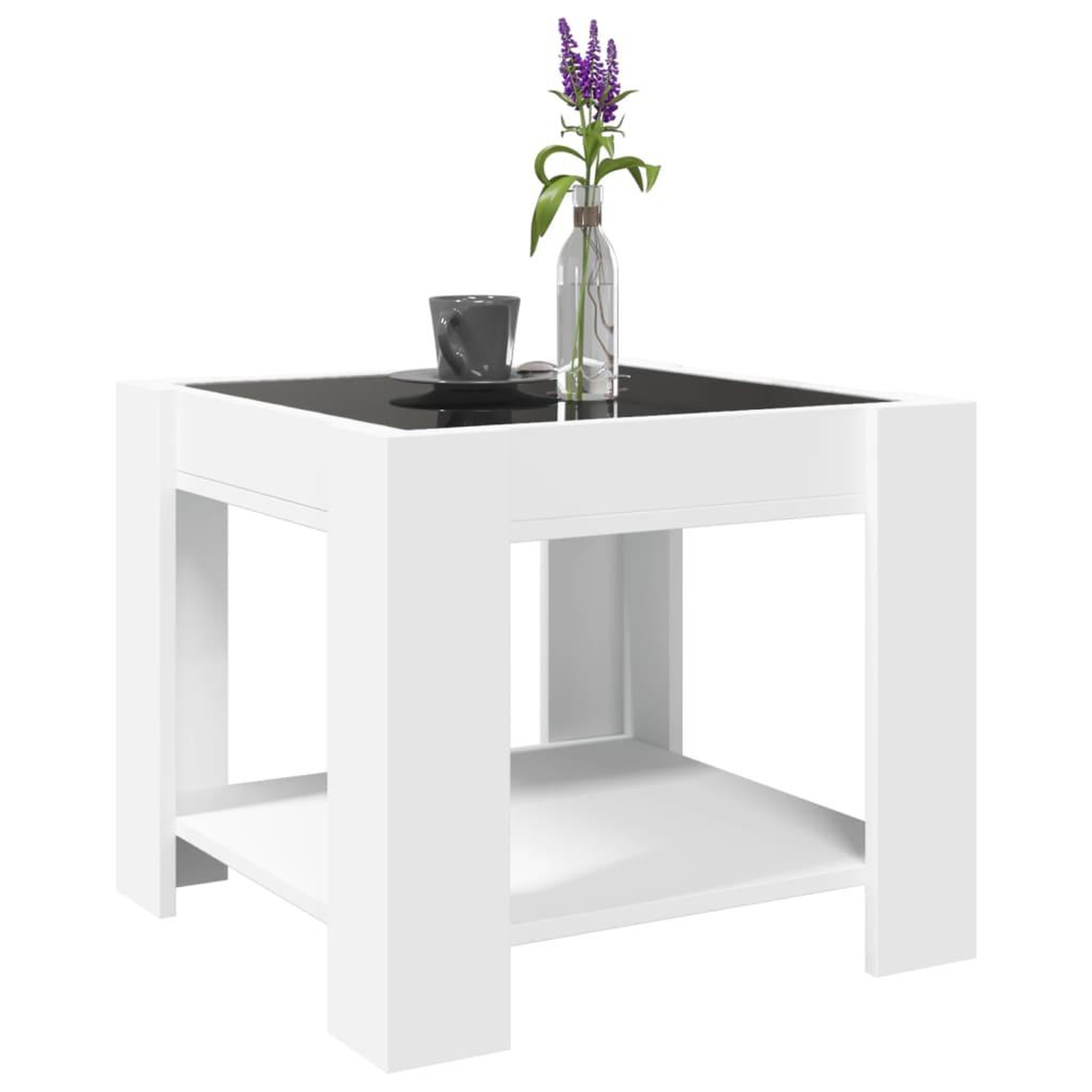 Voir la diapositive 5 : VIDAXL Table basse avec LED blanc 53x53x45 cm bois d'ingenierie