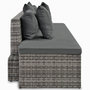 Voir la diapositive 5 : VIDAXL Salon de jardin 4 pcs avec coussins Resine tressee Gris