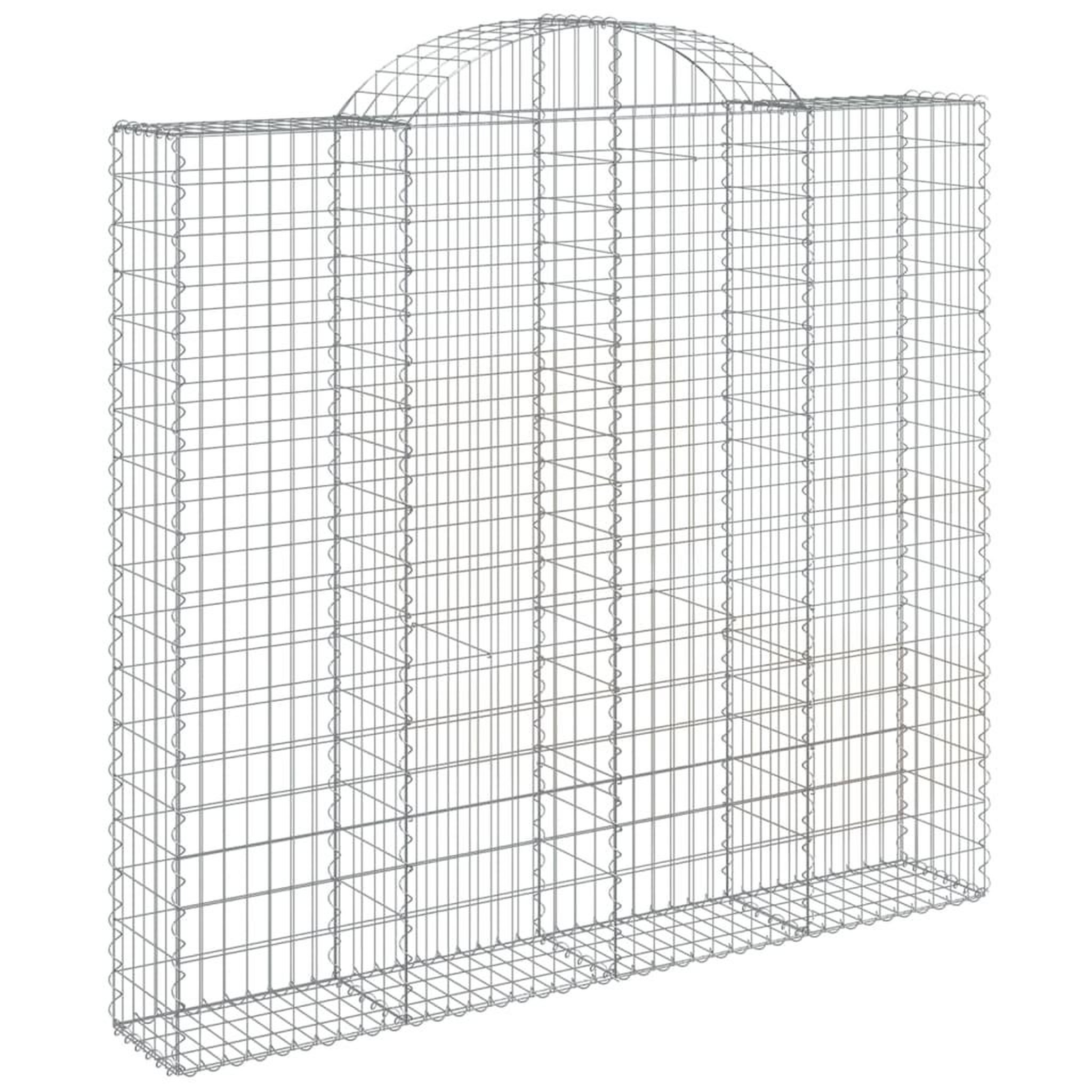 Voir la diapositive 3 : VIDAXL Paniers a gabions arques 2 pcs 200x30x180/200 cm Fer galvanise