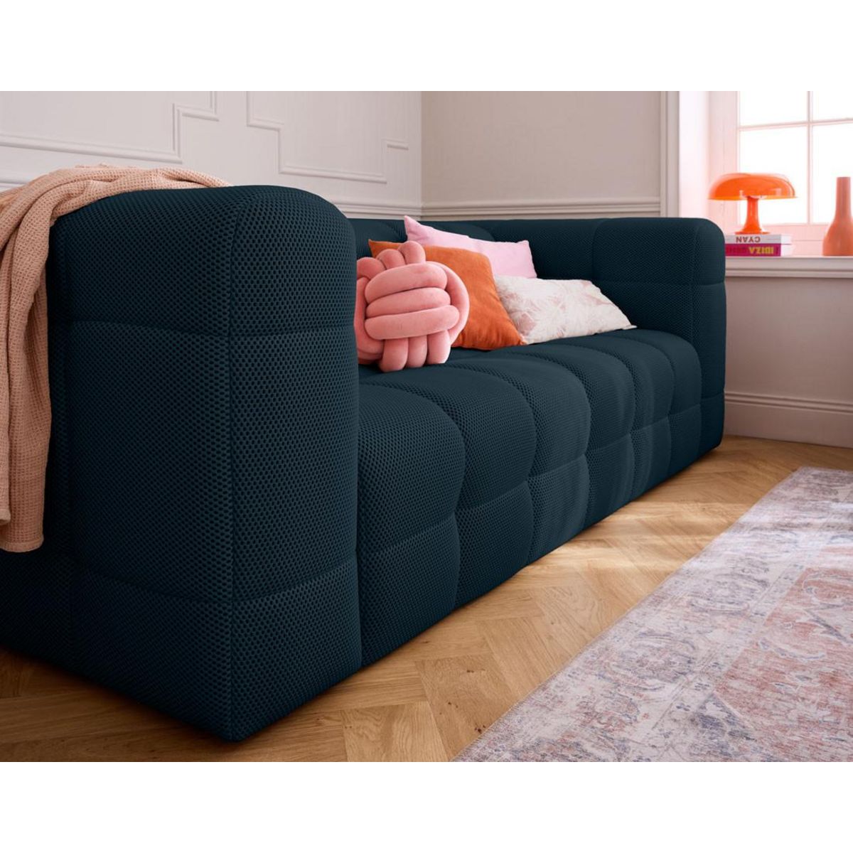 LISA DESIGN Suzano - canapé 3 places - en tissu mailles 3d