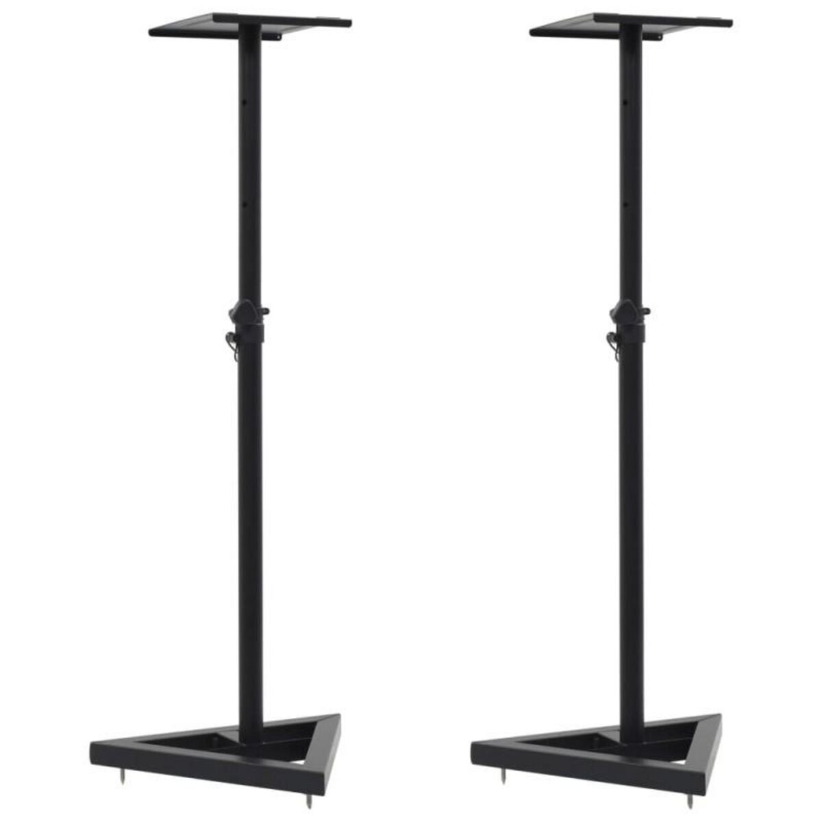 VIDAXL Supports de haut parleur de moniteur de studio 2 pcs Noir Acier