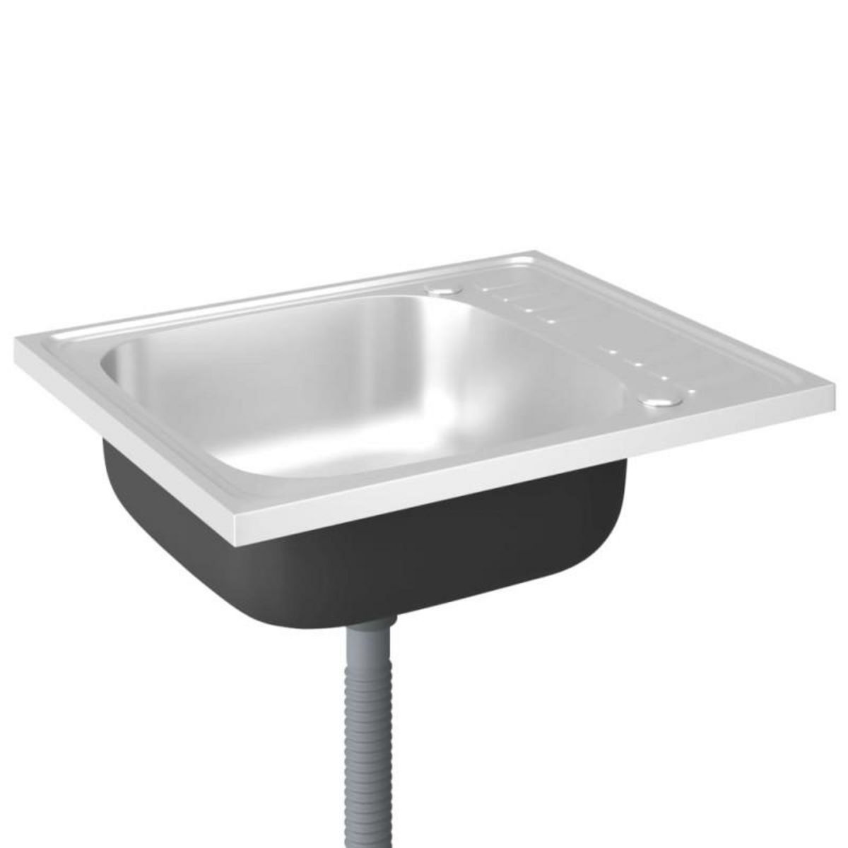VIDAXL Évier de cuisine et égouttoir argenté 600x500x155 mm inox
