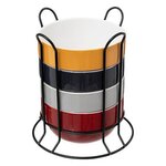 SECRET DE GOURMET Lot 4 Bols avec Rack  Colorama  50cl Multicolore
