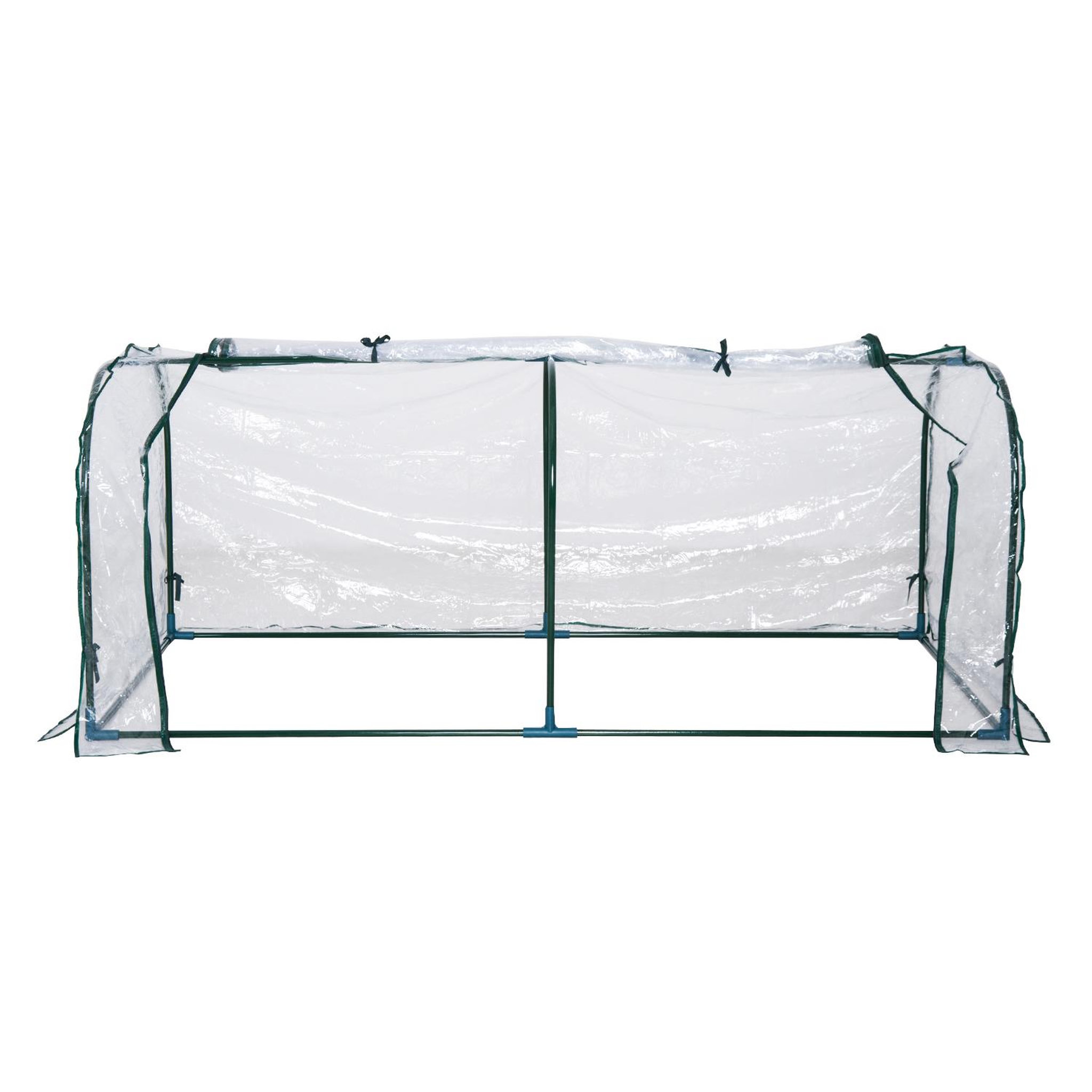 Voir la diapositive 6 : HOMCOM Serre de jardin tunnel 2L x 1l x 0,8H m tente bâche transparent acier