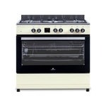 CONTINENTAL EDISON Cuisiniere piano four multifonctions catalyse - CONTINENTAL EDISON - CECP9060CD - 95 L - L90 x H85 cm - Creme / Inox