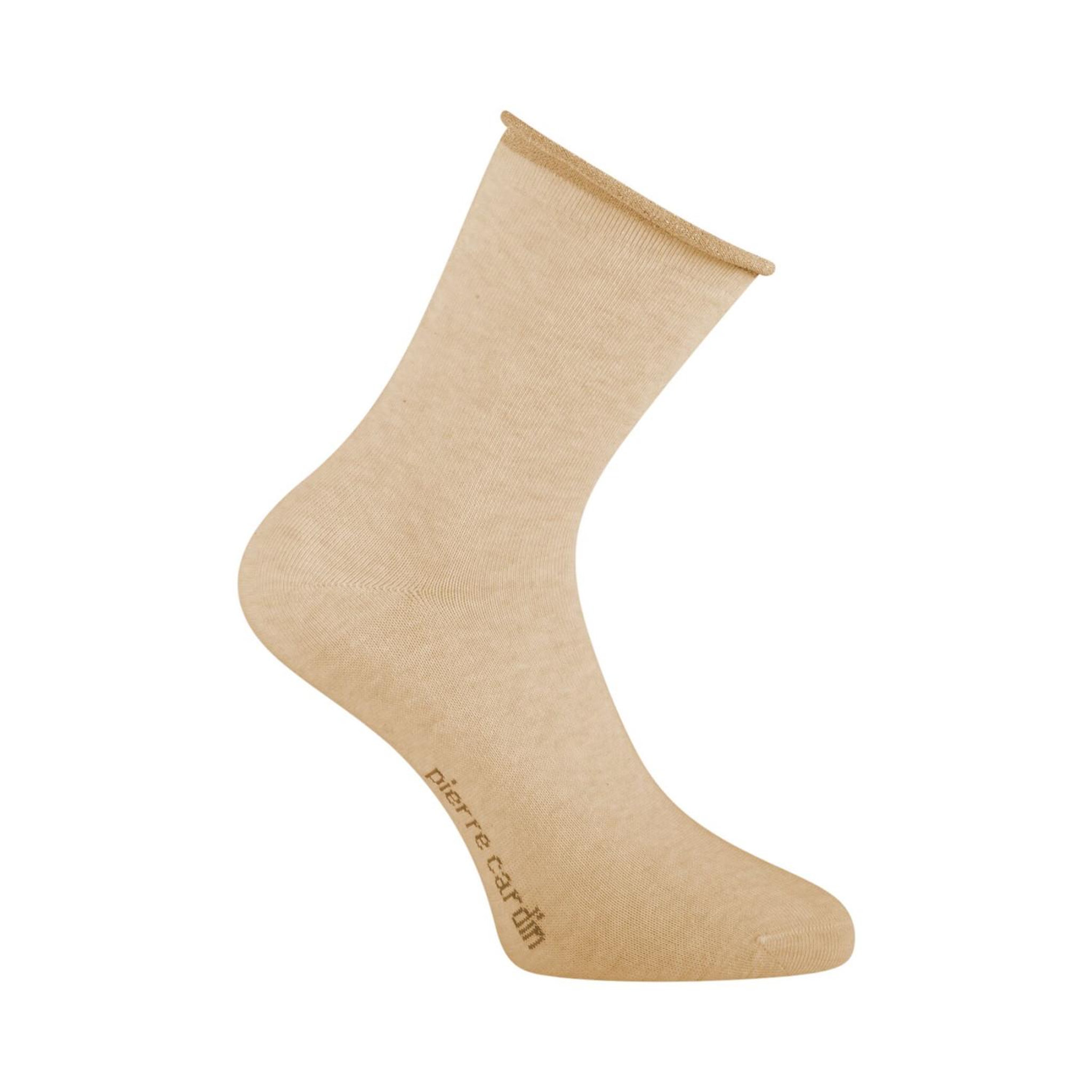 Voir la diapositive 2 : PIERRE CARDIN 6 paires de chaussettes chinées et fil lurex femme hand made silver