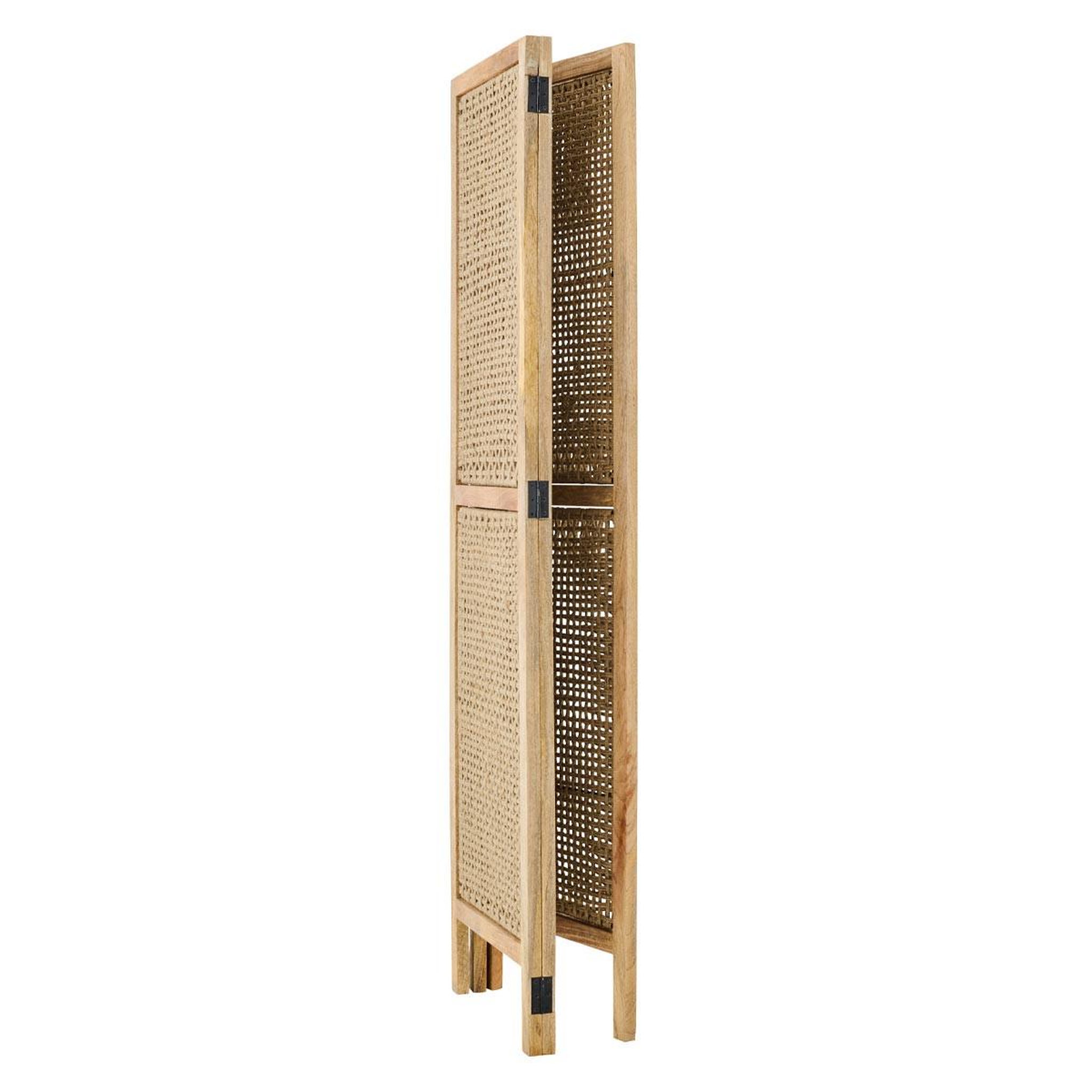 Voir la diapositive 2 : J-LINE Paravent en bois  roseau  180cm naturel