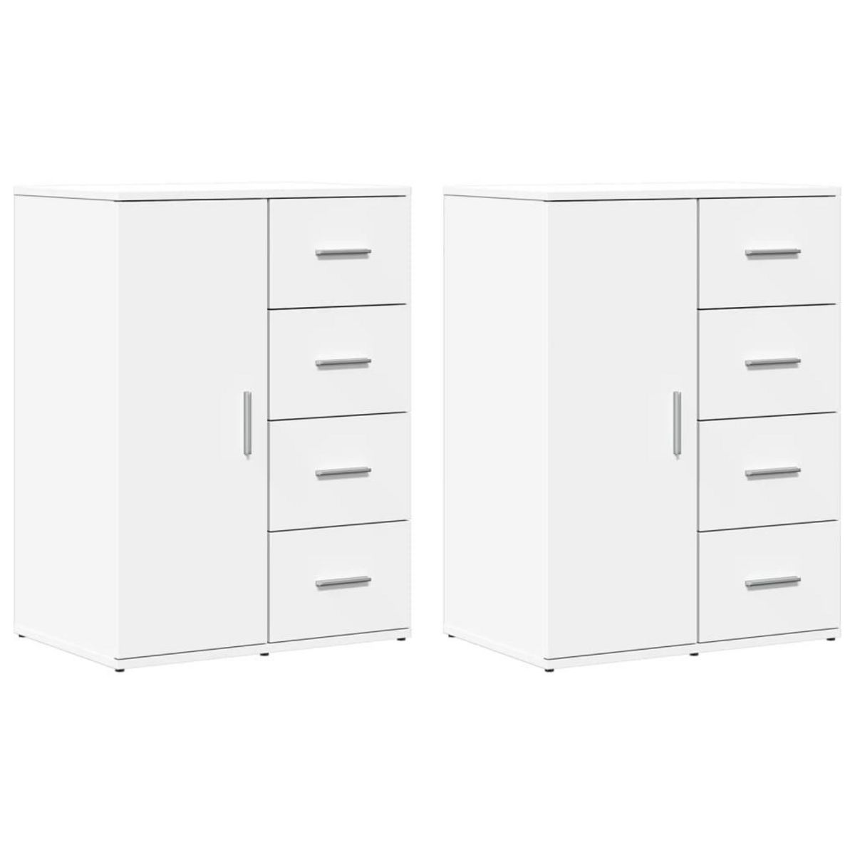 VIDAXL Buffets 2 pcs blanc 59x39x80 cm bois d'ingenierie