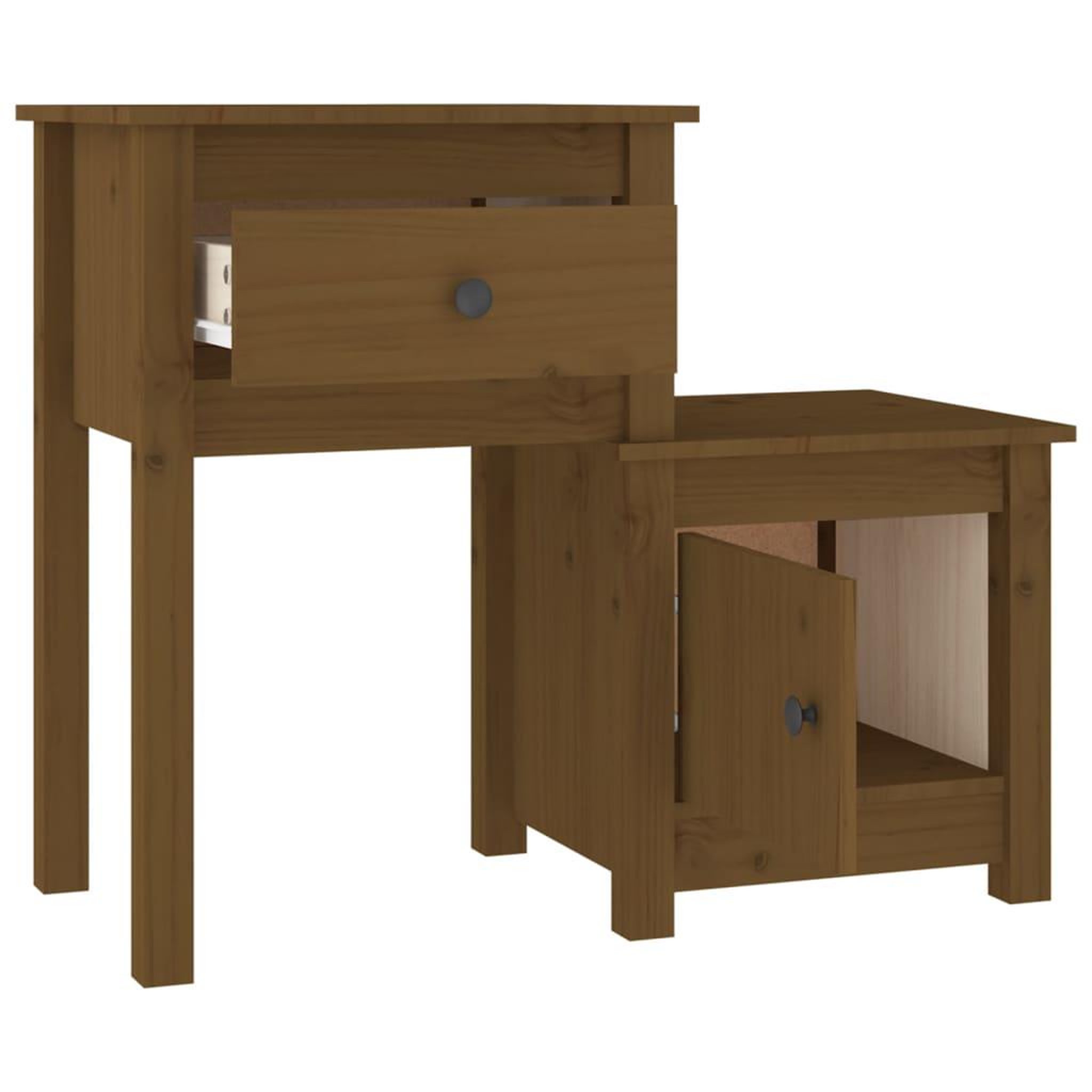 Voir la diapositive 4 : VIDAXL Tables de chevet 2 pcs Marron miel 79,5x38x65,5 cm Pin solide