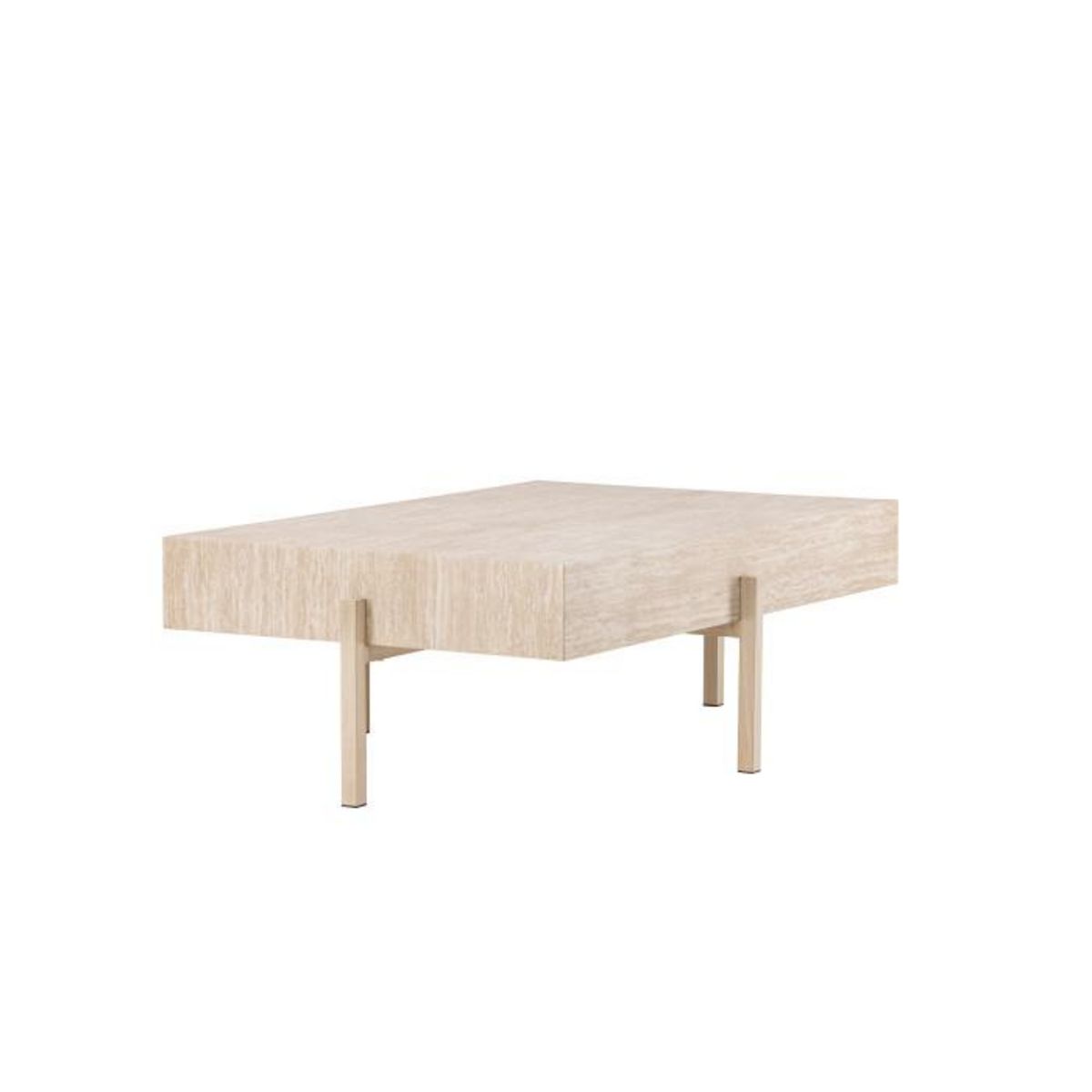 Paris Prix Table Basse Effet Travertin  Vadholmen  126cm Beige