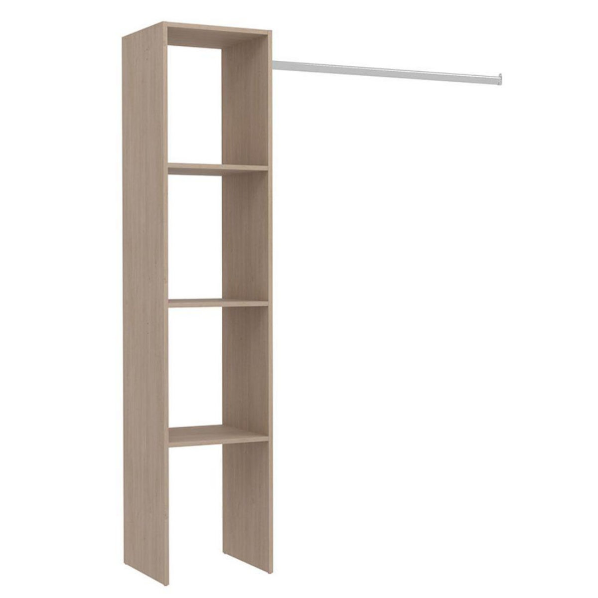 CONCEPT USINE Dressing bois avec 3 étagères et penderie : 138 x 40 x 180 cm ELYSEE