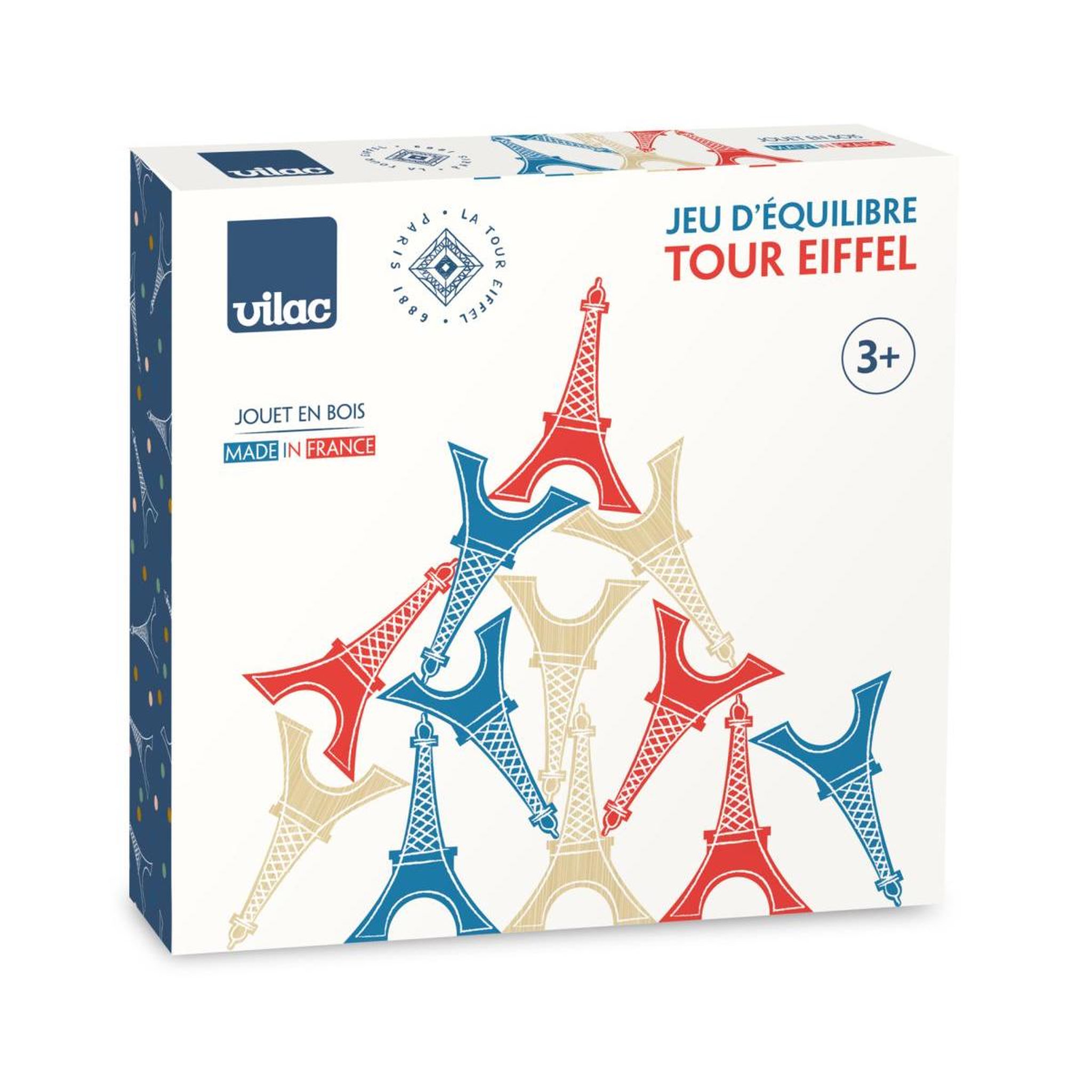 Voir la diapositive 2 : Vilac Jeu d equilibre - Tour Eiffeil 12 pieces