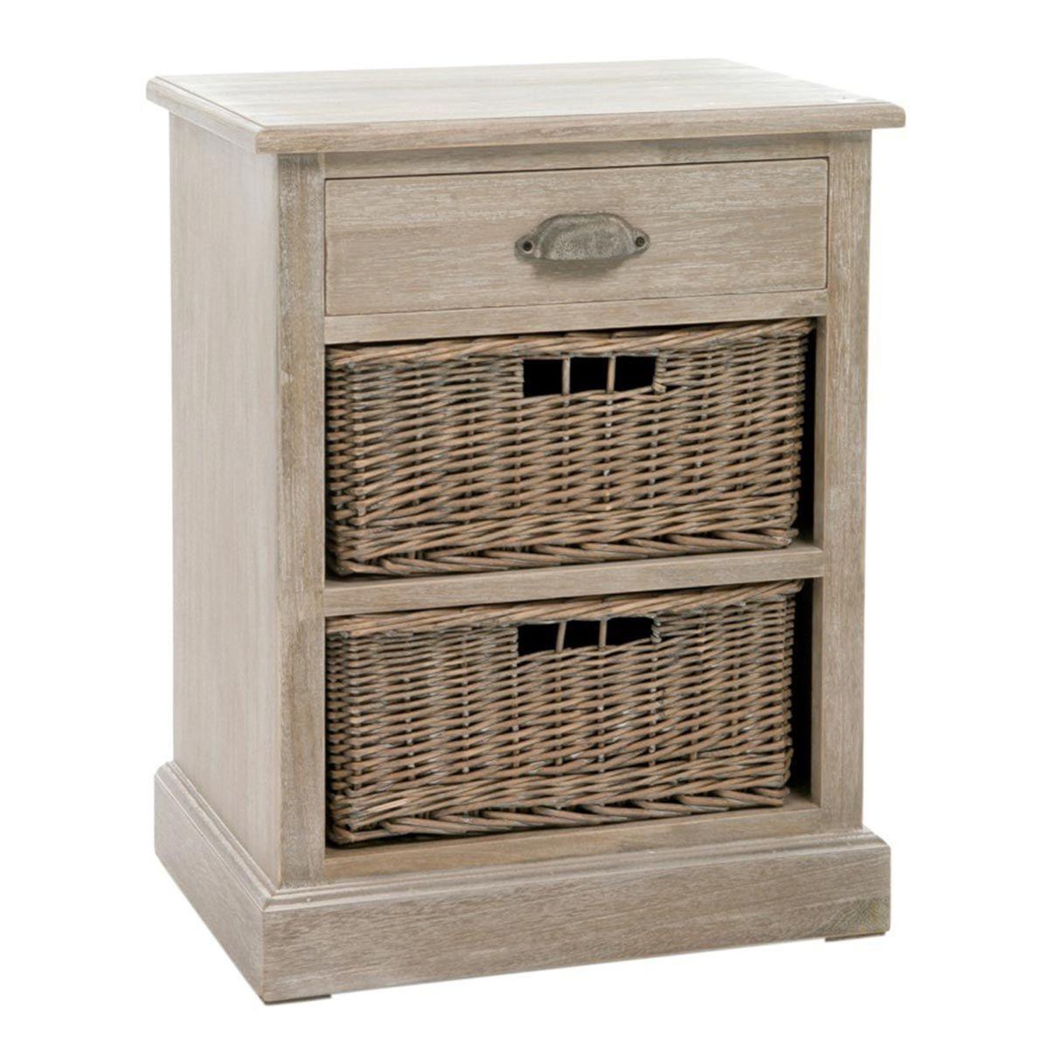 J-LINE Table de chevet 1 tiroir  catherine  64cm naturel