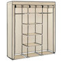 Voir la diapositive 4 : VIDAXL Armoire avec compartiments et barres Creme 150x45x175 cm Tissu