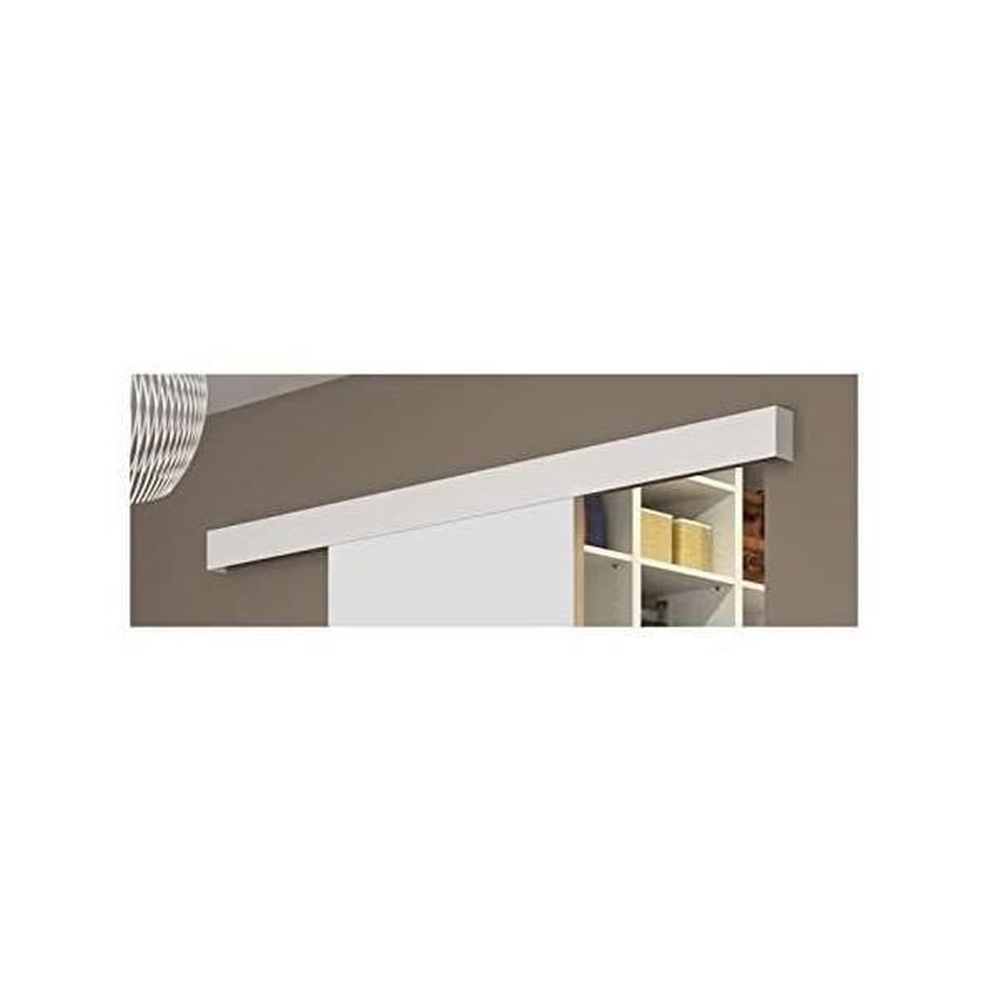 Voir la diapositive 4 : OPTIMUM Optimum kit porte coulissante décor blanc - rail 2 amortisseurs + cache rail blanc - 204 x 73 cm