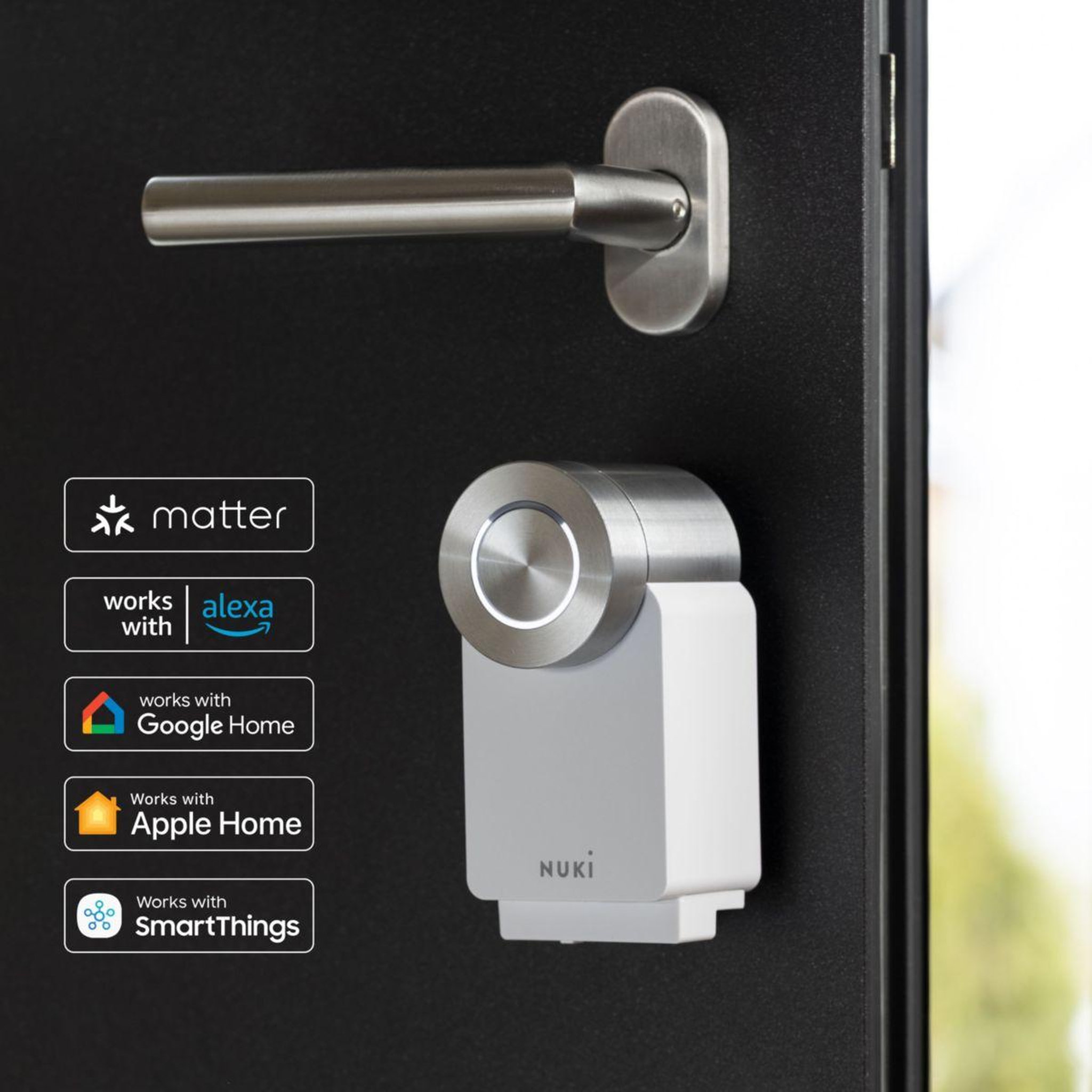 Voir la diapositive 4 : NUKI Serrure connectée Smart Lock Pro (4e Génération) Blanc