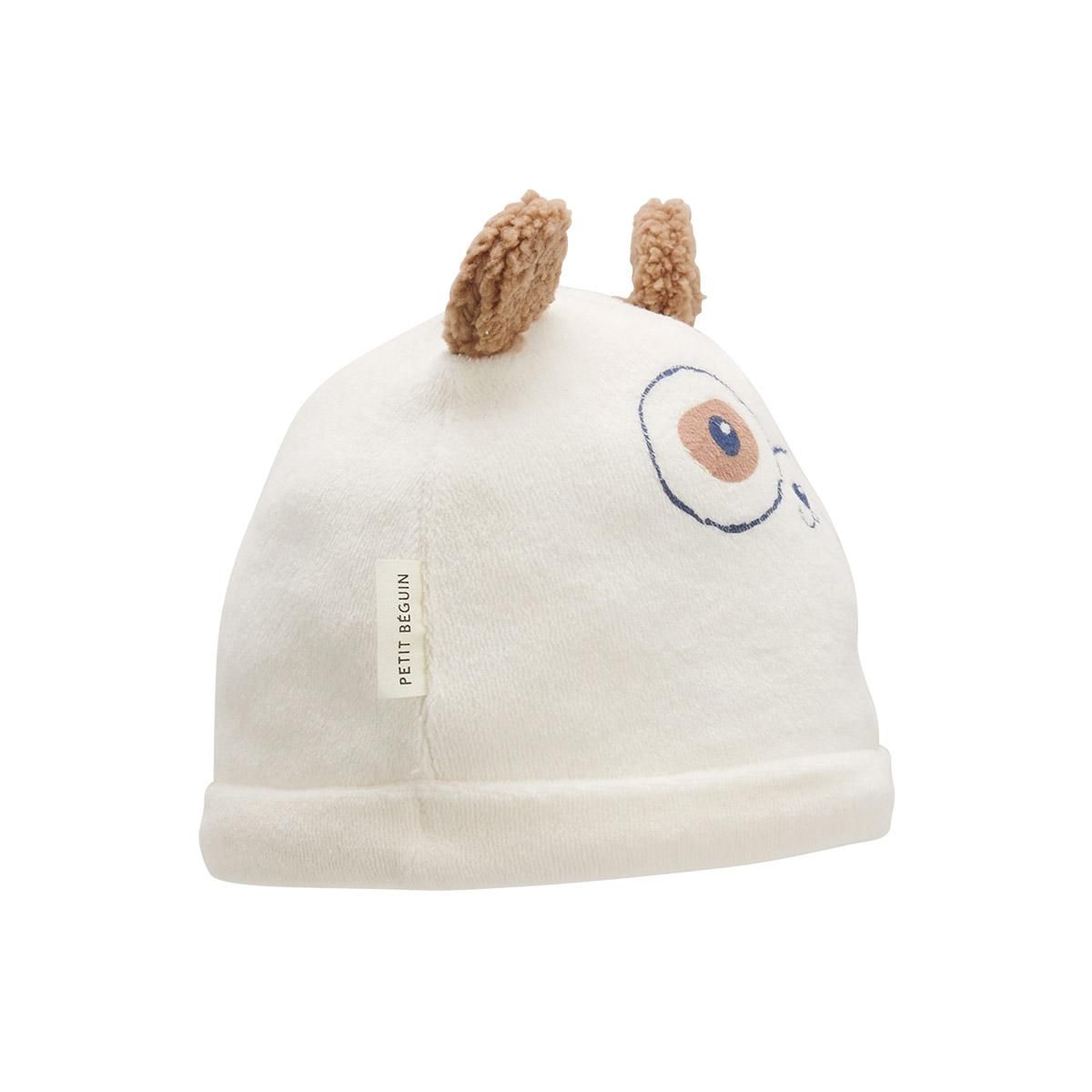 Petit Béguin Bonnet bébé et chaussons en velours Zeste d'amour