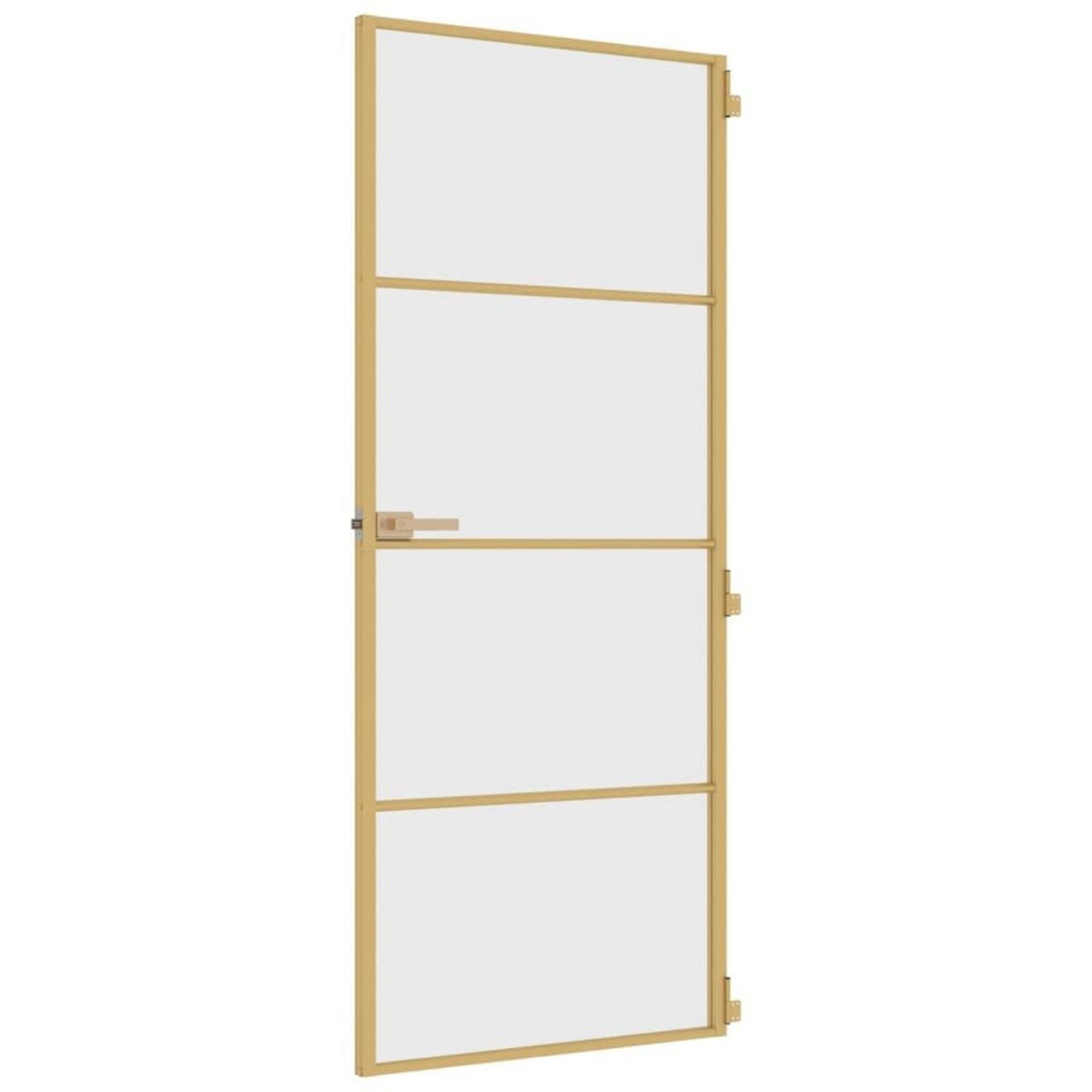 VIDAXL Porte interieure mince dore 83x201,5 cm verre trempe aluminium