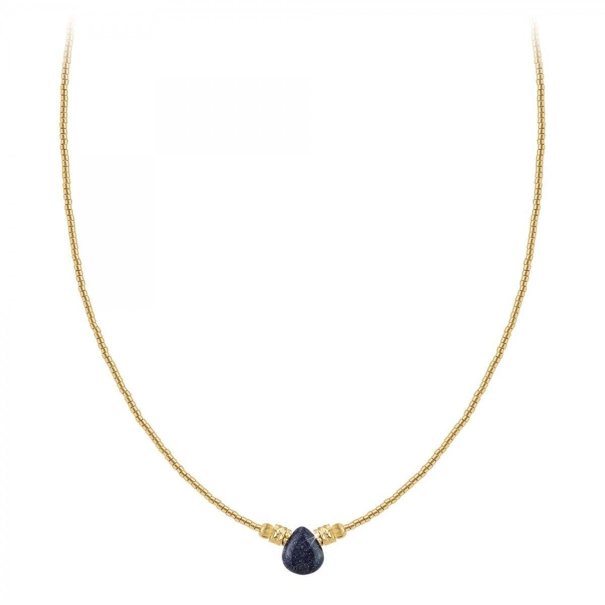SC BOHEME Collier SC Bohème orné d'une pierre de sable bleue