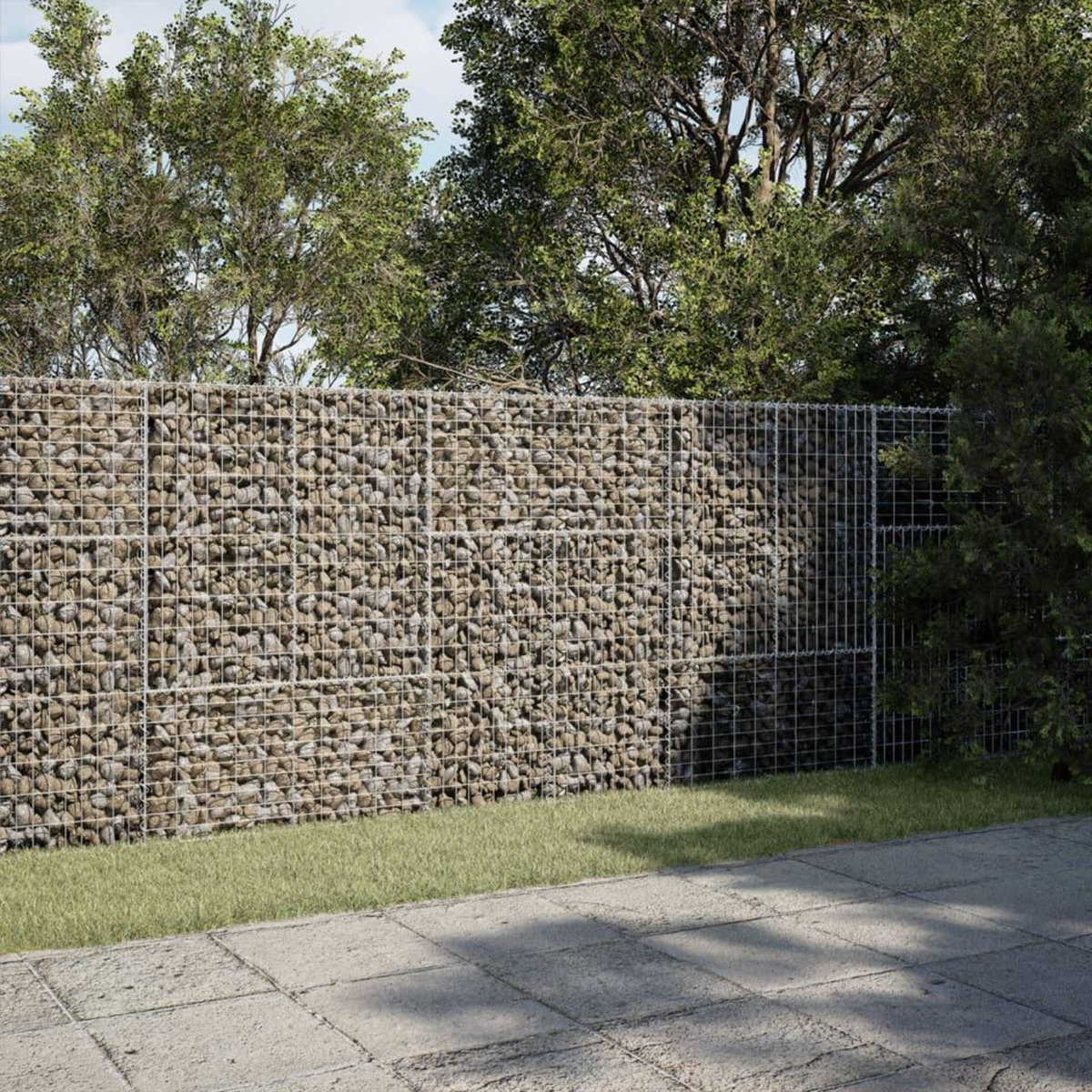VIDAXL Panier gabion avec couvercle 300x50x150 cm fer galvanise