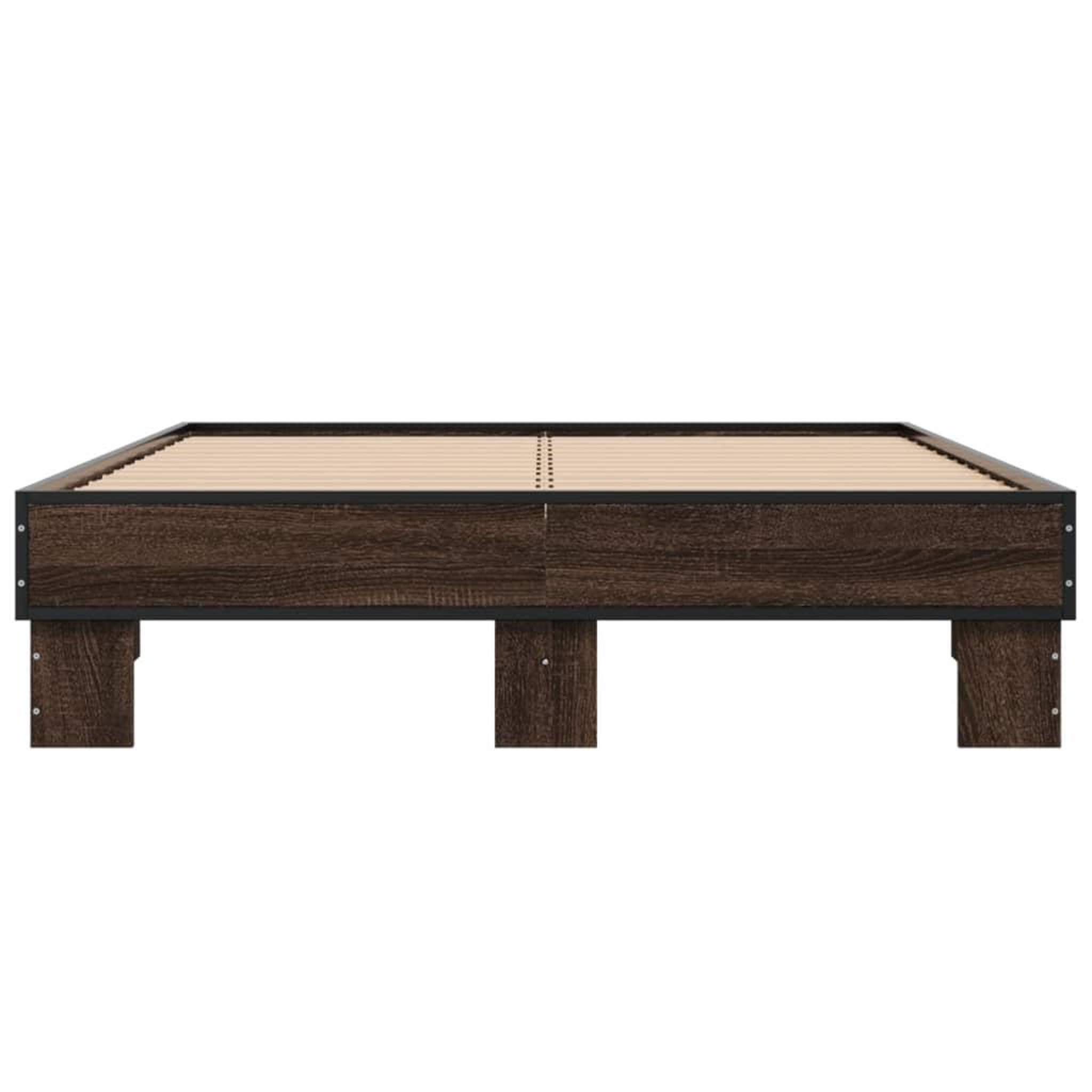 Voir la diapositive 4 : VIDAXL Cadre de lit sans matelas chene marron 135x190 cm