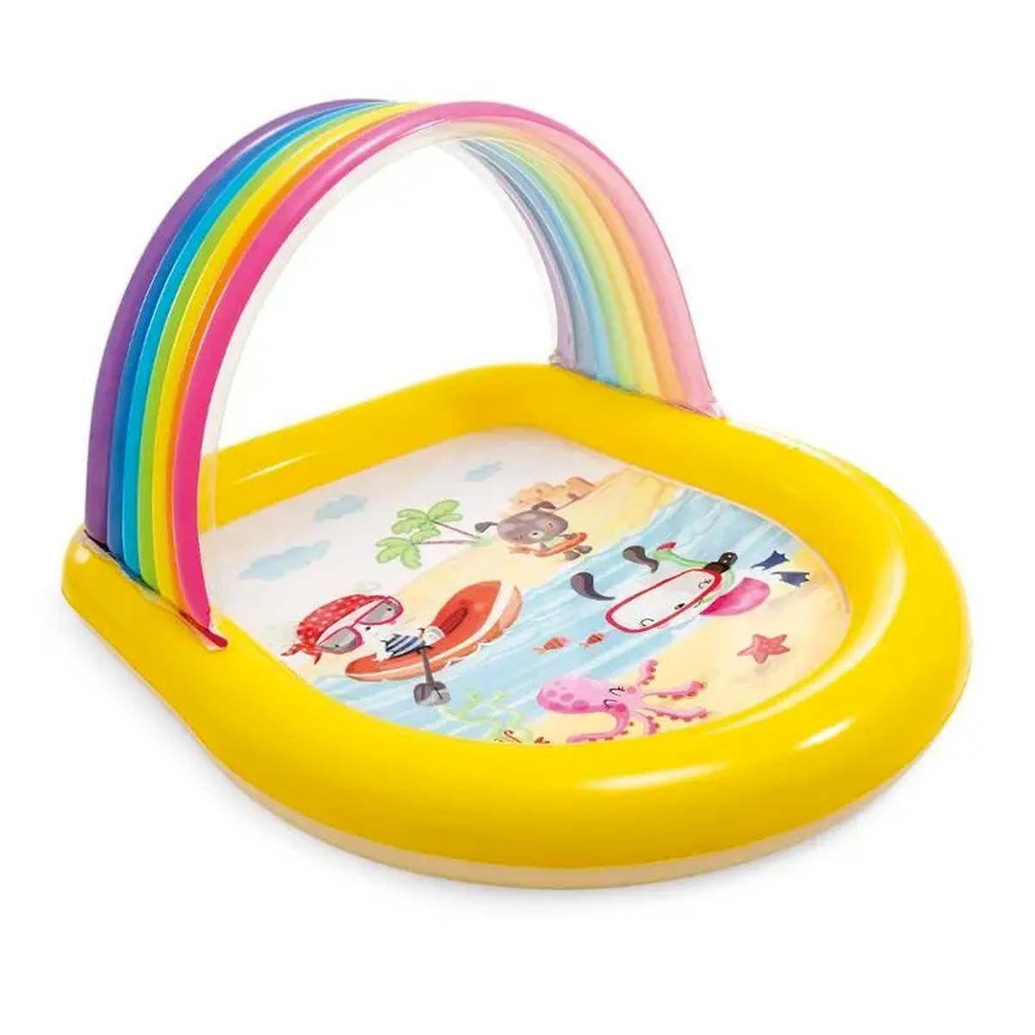 INTEX Aire de jeux gonflable  arc-en-ciel  147cm jaune