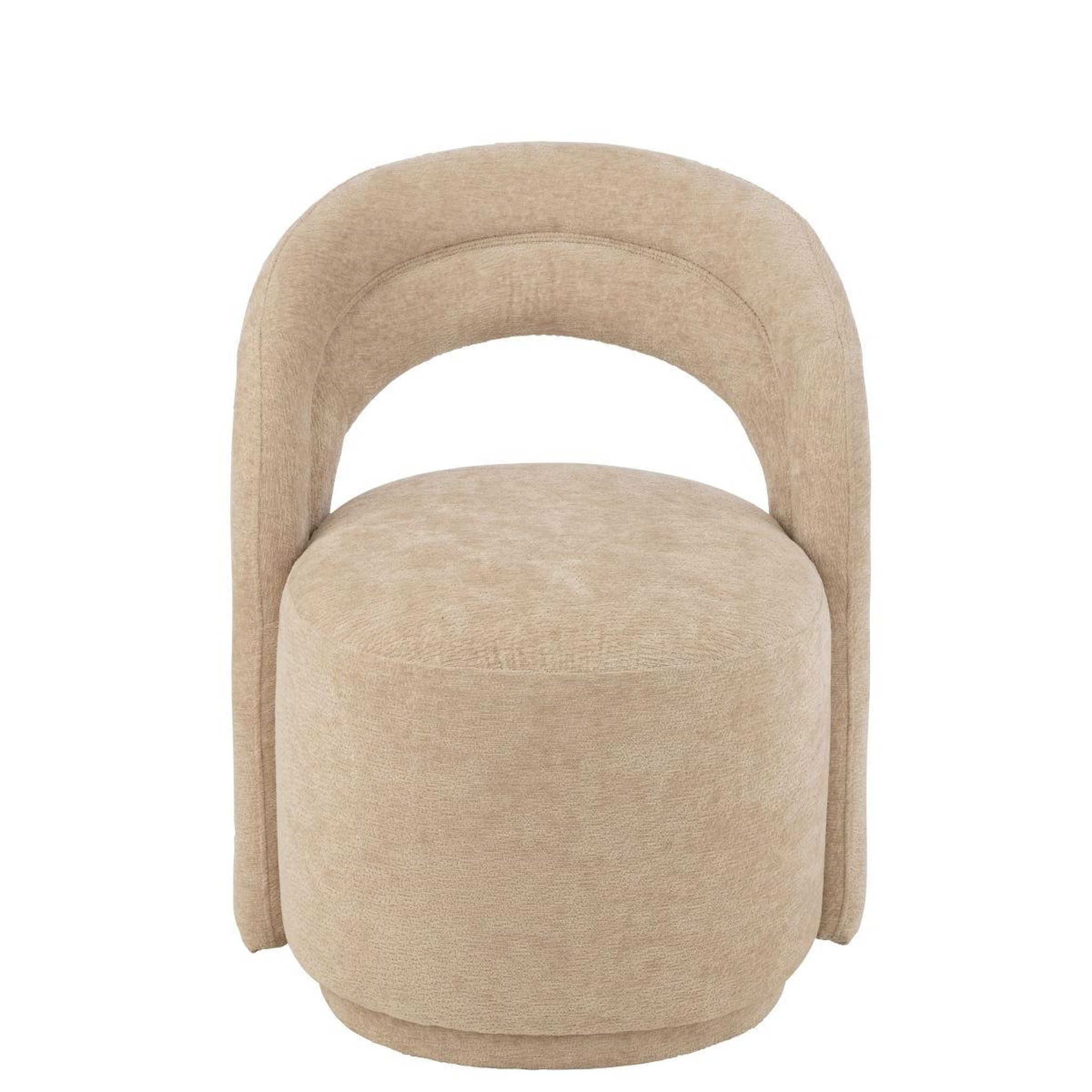 Voir la diapositive 2 : J-LINE Fauteuil design arrondi  anise  80cm beige