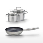 ELO Lot Poêle 24cm & 2 Faitouts 16/20cm Elo Profi Therm Platinum