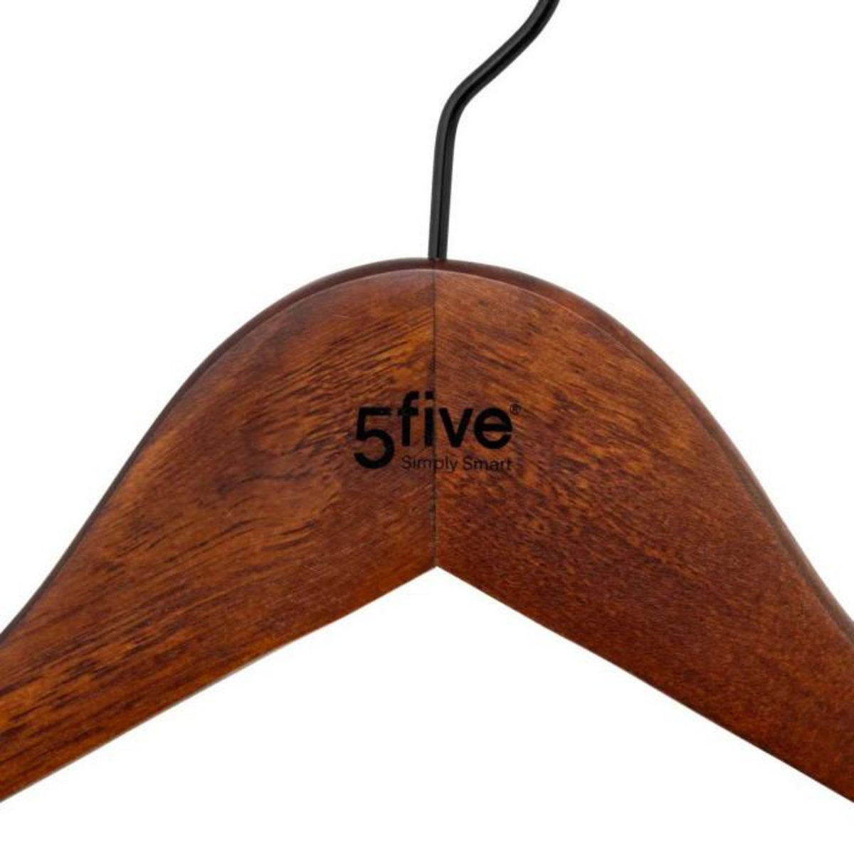 FIVE Lot de 2 Cintres en Bois  Vintage  44cm Marron