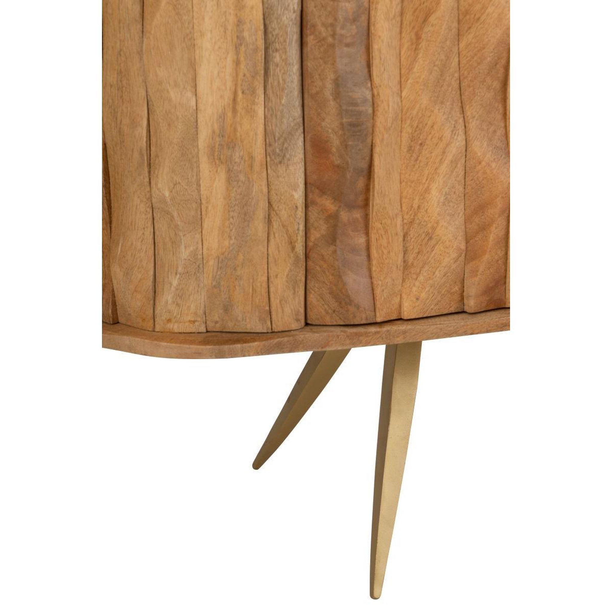 Voir la diapositive 6 : J-LINE Buffet 3 Portes en Bois  Curve  152cm Naturel