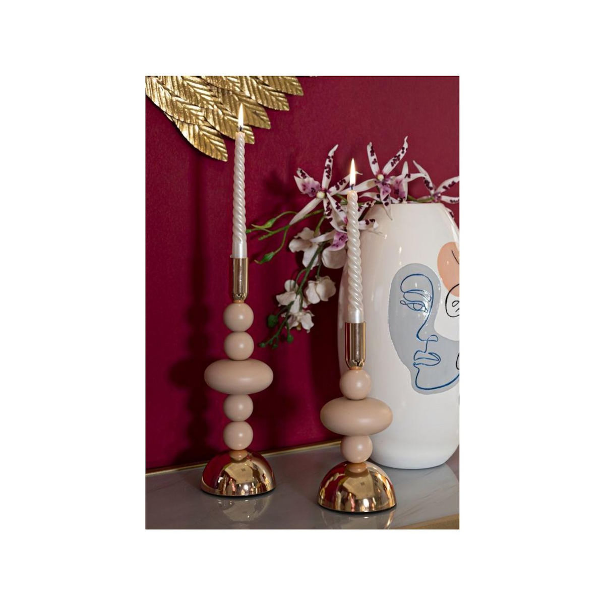 Paris Prix Lot de 2 Chandeliers  Galaxy  30cm Rose & Or