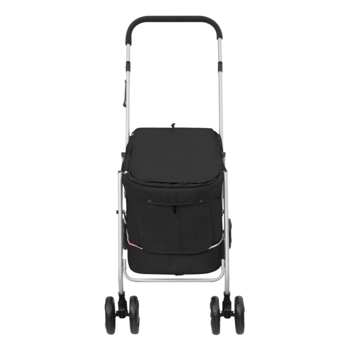 VIDAXL Poussette pour chien pliante Noir 100x49x96 cm Tissu de lin