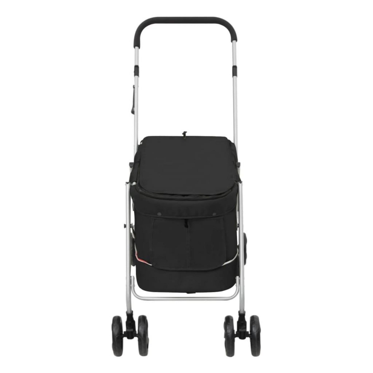 VIDAXL Poussette pour chien pliante Noir 100x49x96 cm Tissu de lin