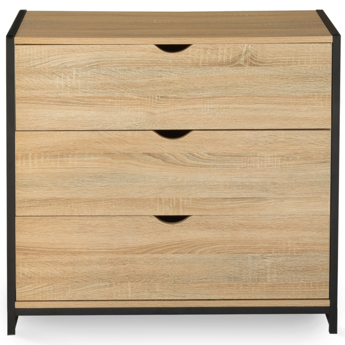 ID MARKET Commode 3 tiroirs DETROIT 80 cm design industriel