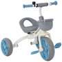 Voir la diapositive 1 : HOMCOM Tricycle enfant multi-équipé garde-boue avant sonnette pédales antidérapantes selle avec dossier bleu blanc gris