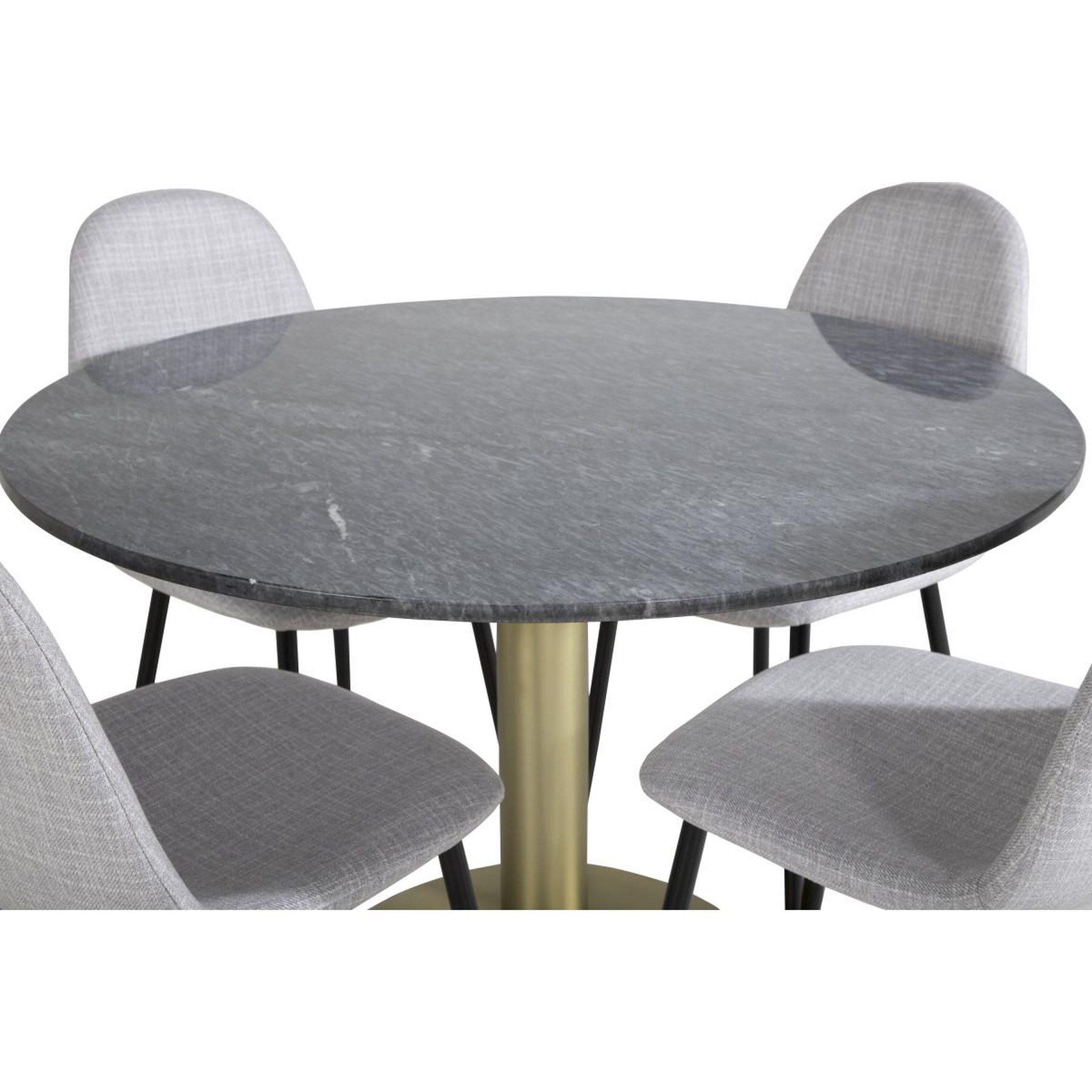 Voir la diapositive 3 : Paris Prix Ensemble Table à Manger & 4 Chaises  Estelle II & Polar I  106cm Gris Foncé & Gris
