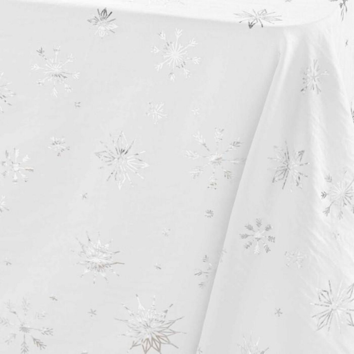 Paris Prix Nappe Antitache Imprimé  Astrelia  140x240cm Blanc & Argent