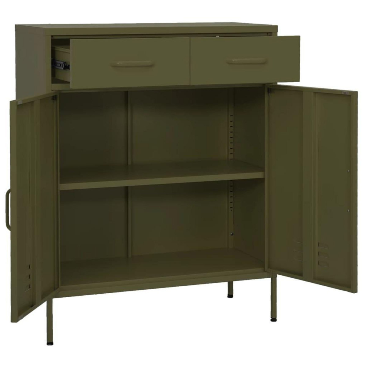 VIDAXL Armoire de rangement Vert olive 80x35x101,5 cm Acier