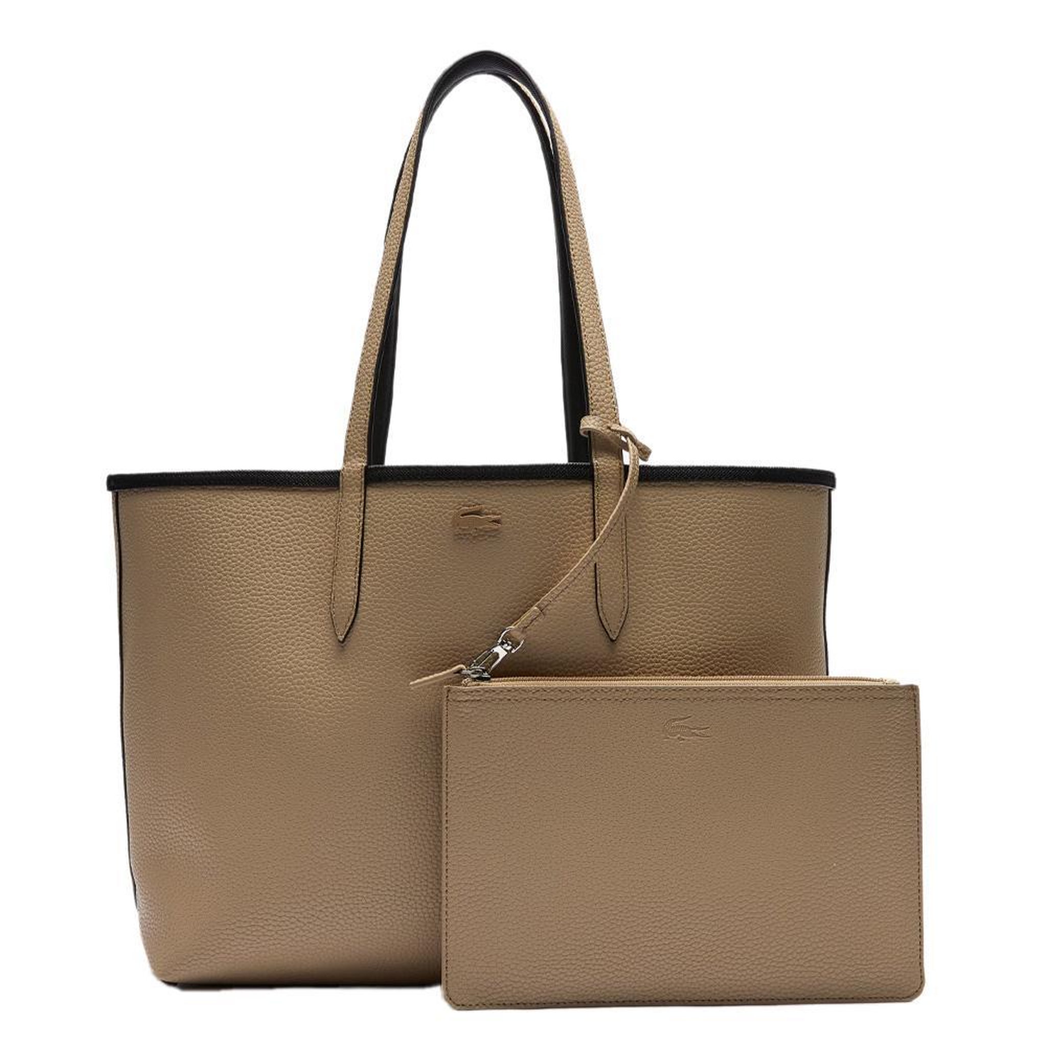 Voir la diapositive 2 : Lacoste Sac Cabas Réversible Beige/Noir Femme Lacoste Anna