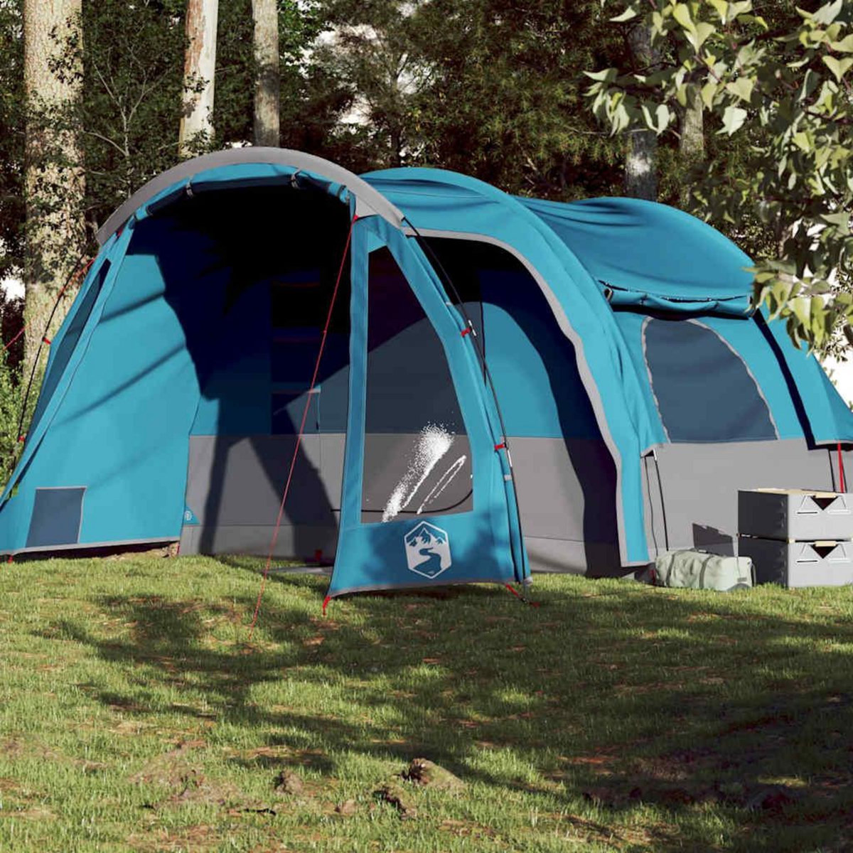 VIDAXL Tente familiale 6 personnes bleu impermeable