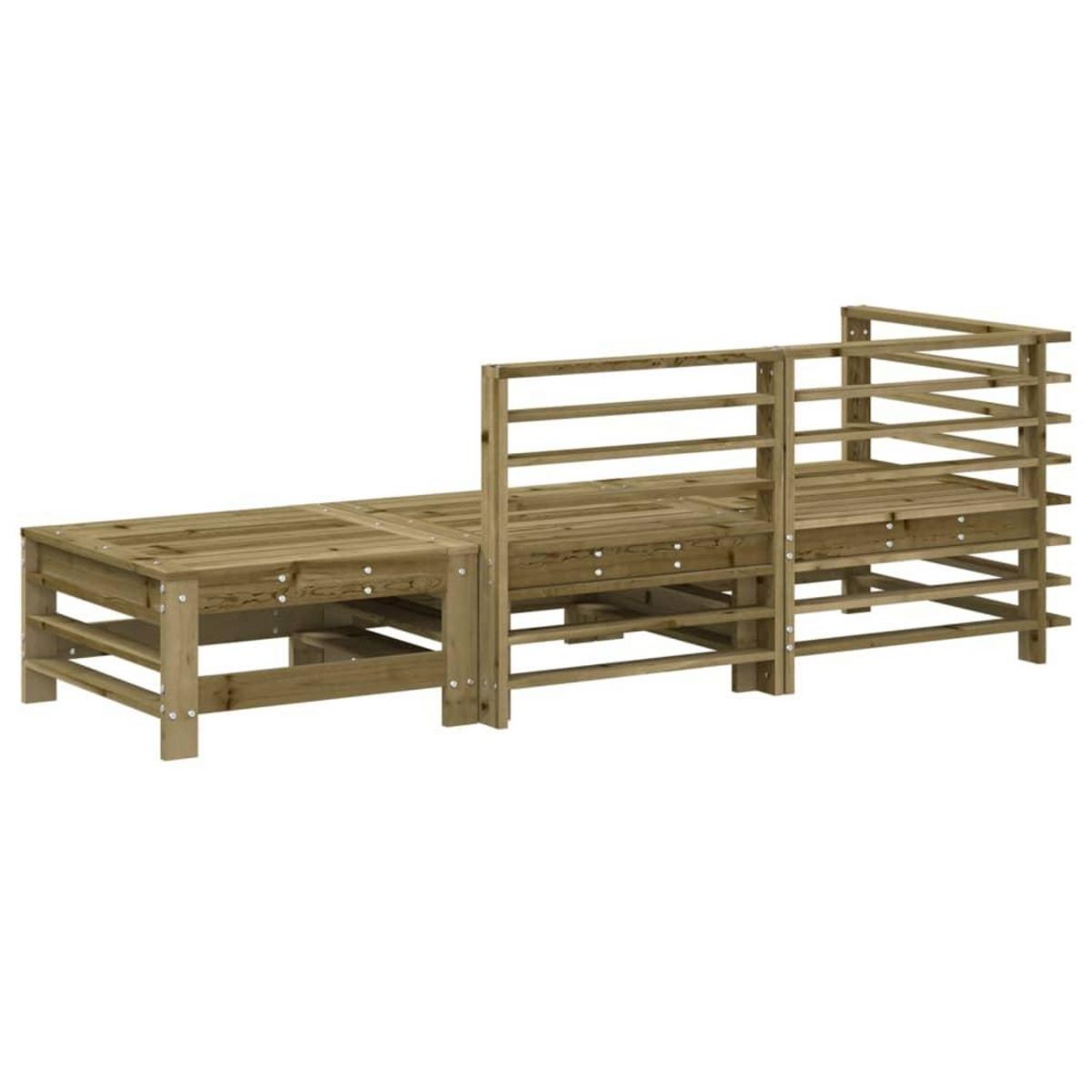 VIDAXL Salon de jardin 3 pcs bois de pin impregne