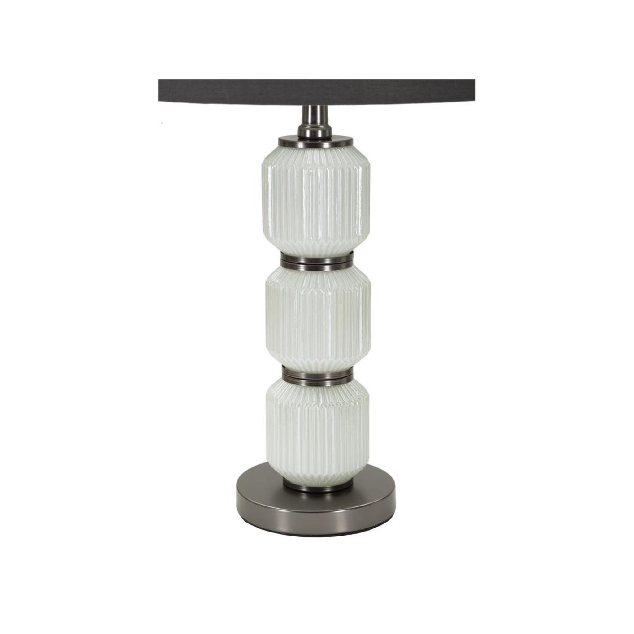 Voir la diapositive 2 : Paris Prix Lampe à poser en verre  bright three  57cm blanc & gris