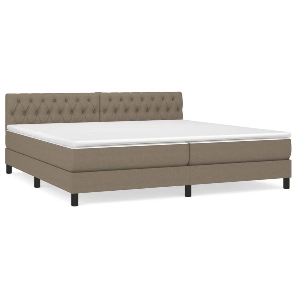 VIDAXL Sommier a lattes de lit avec matelas Taupe 200x200 cm Tissu